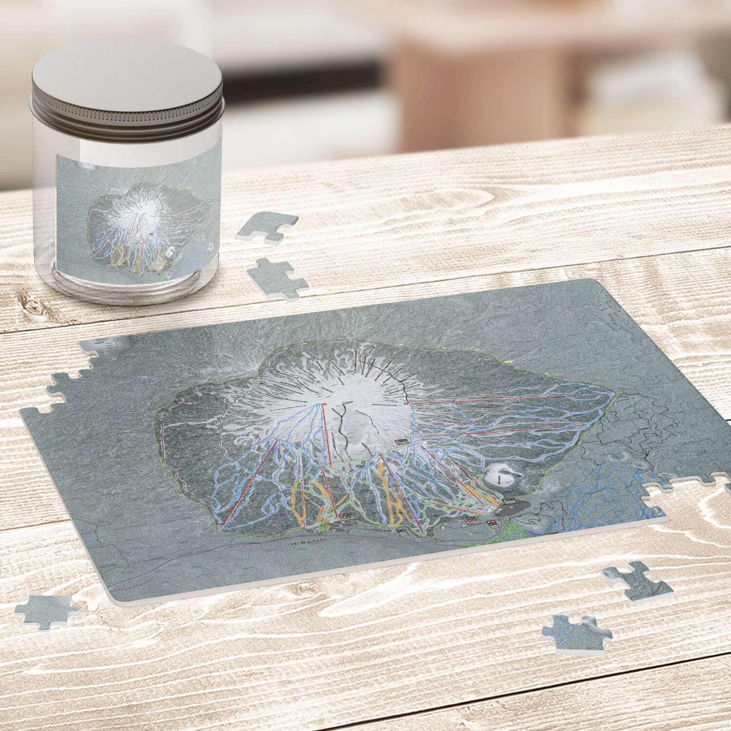 Mt Bachelor Oregon Ski Trail Map Puzzle - Powderaddicts