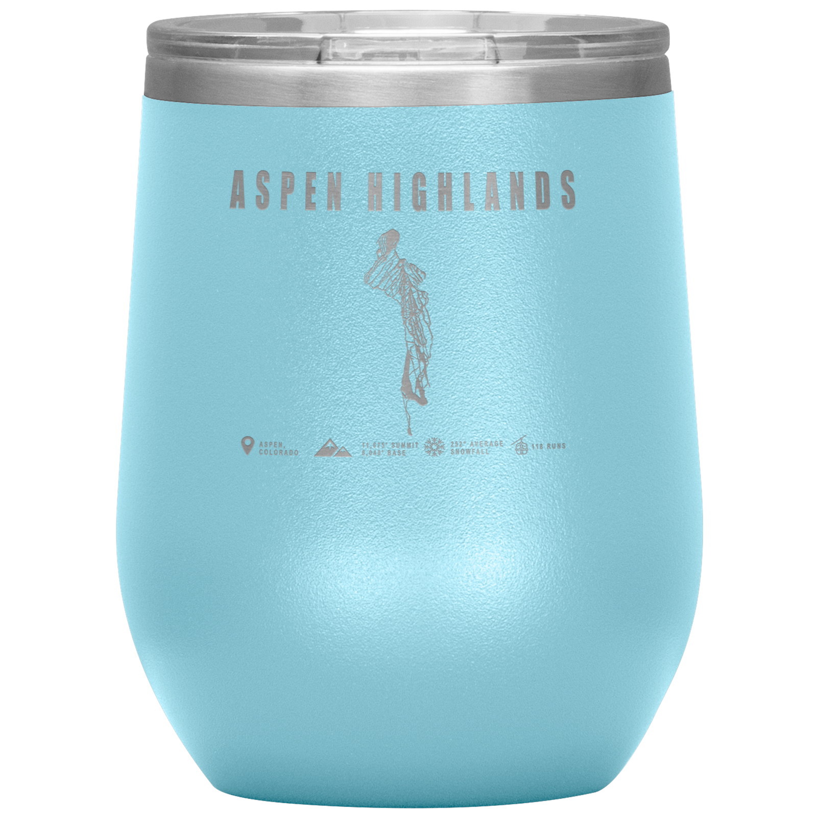 Aspen Highlands,Colorado Ski Resort Wine 12 oz Tumbler - Powderaddicts