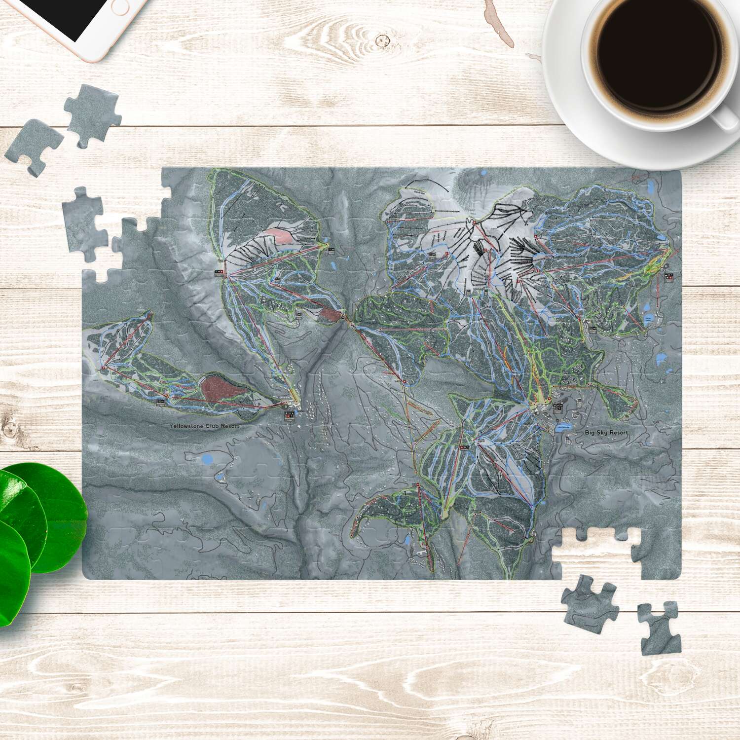 Big Sky Combo Montana Ski Trail Map Puzzle - Powderaddicts