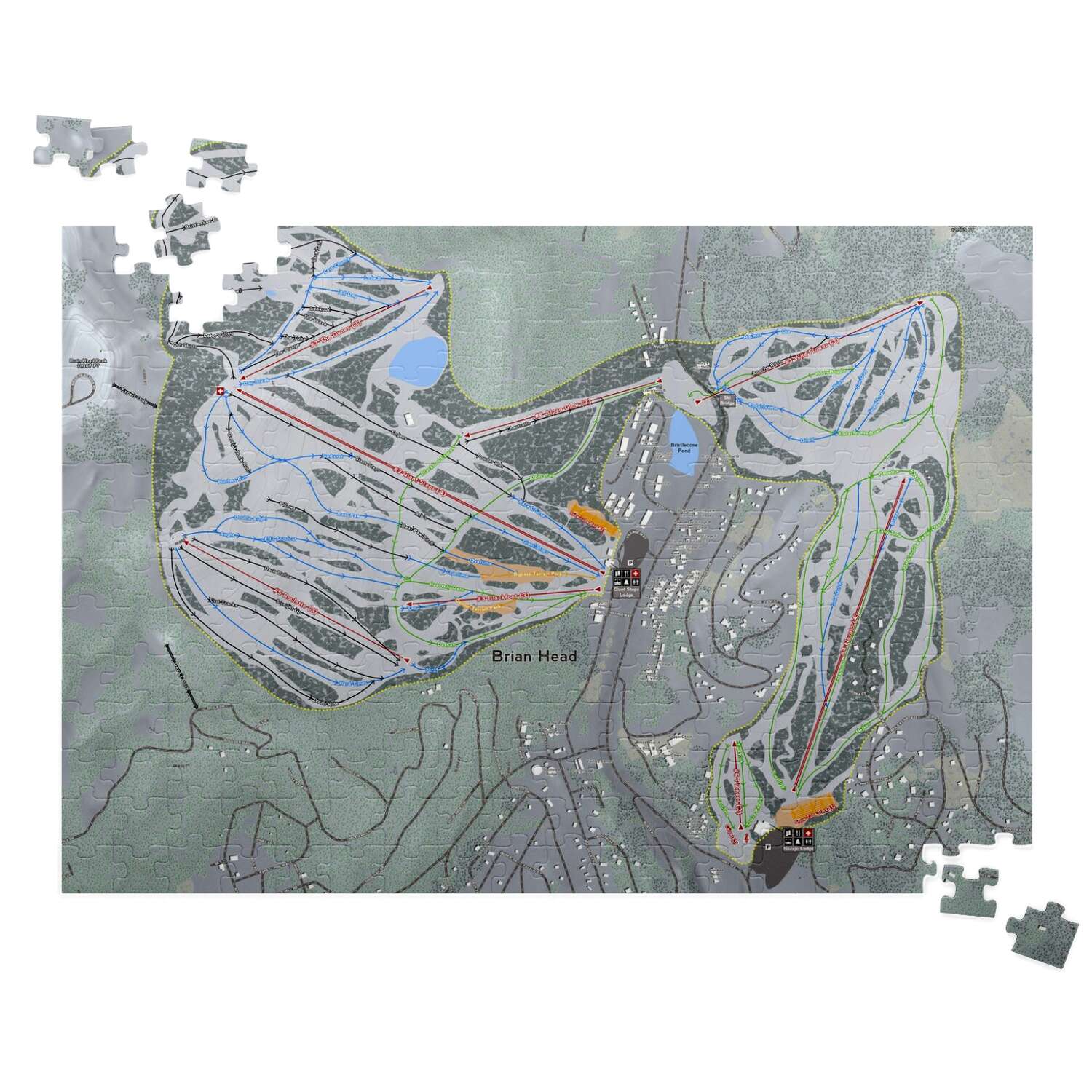 Brian Head, Utah Ski Trail Map puzzle - Powderaddicts