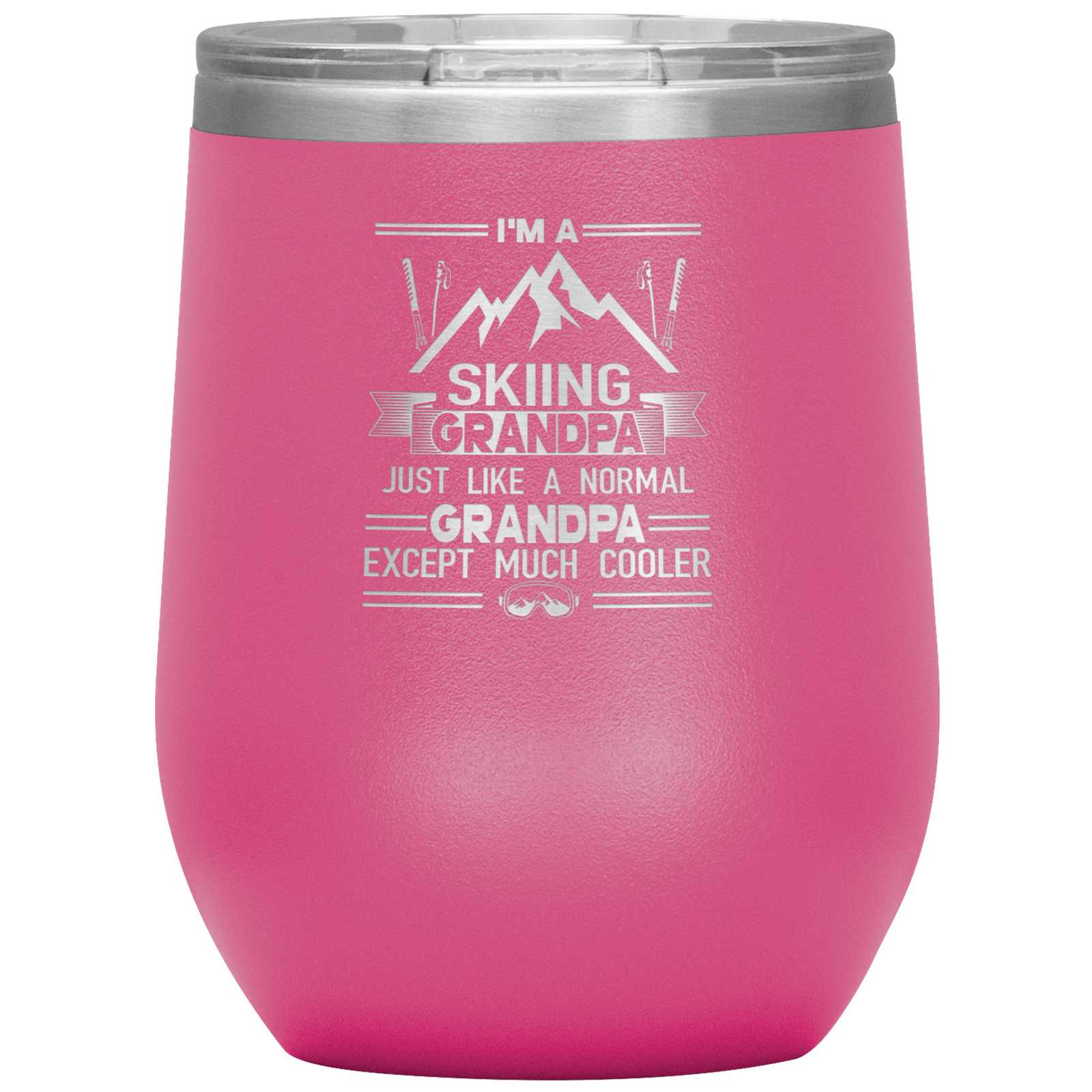 I'm A Skiing Grandpa Wine 12oz Tumbler - Powderaddicts