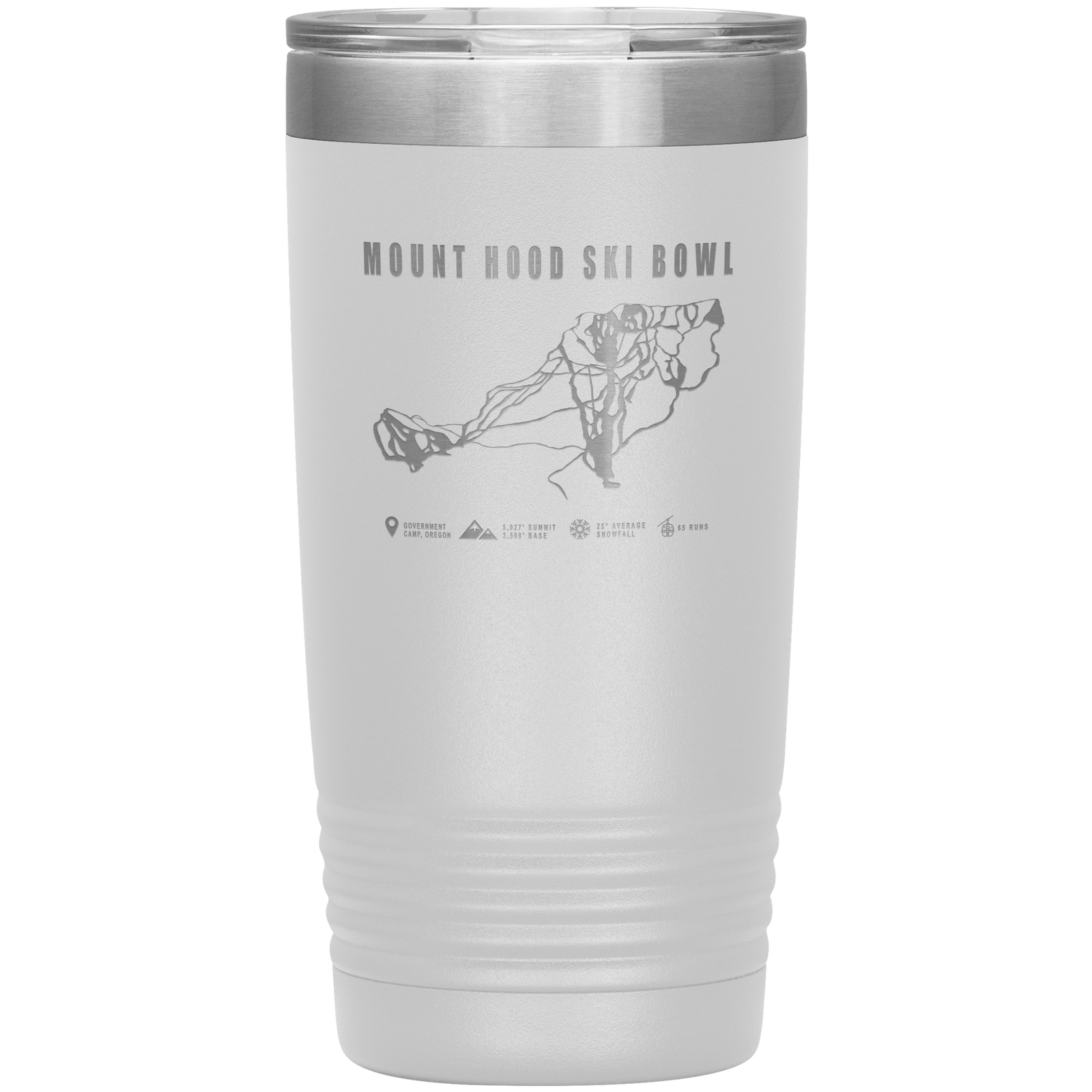 Mount Hood Ski Bowl, Oregon Ski Trail Map 20oz Tumbler - Powderaddicts