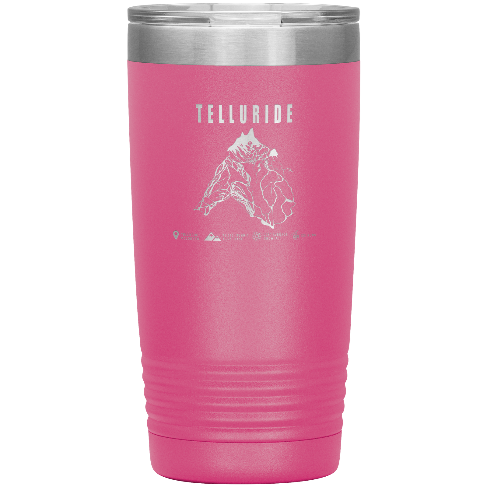 Telluride Colorado Ski Trail Map 20oz Tumbler - Powderaddicts