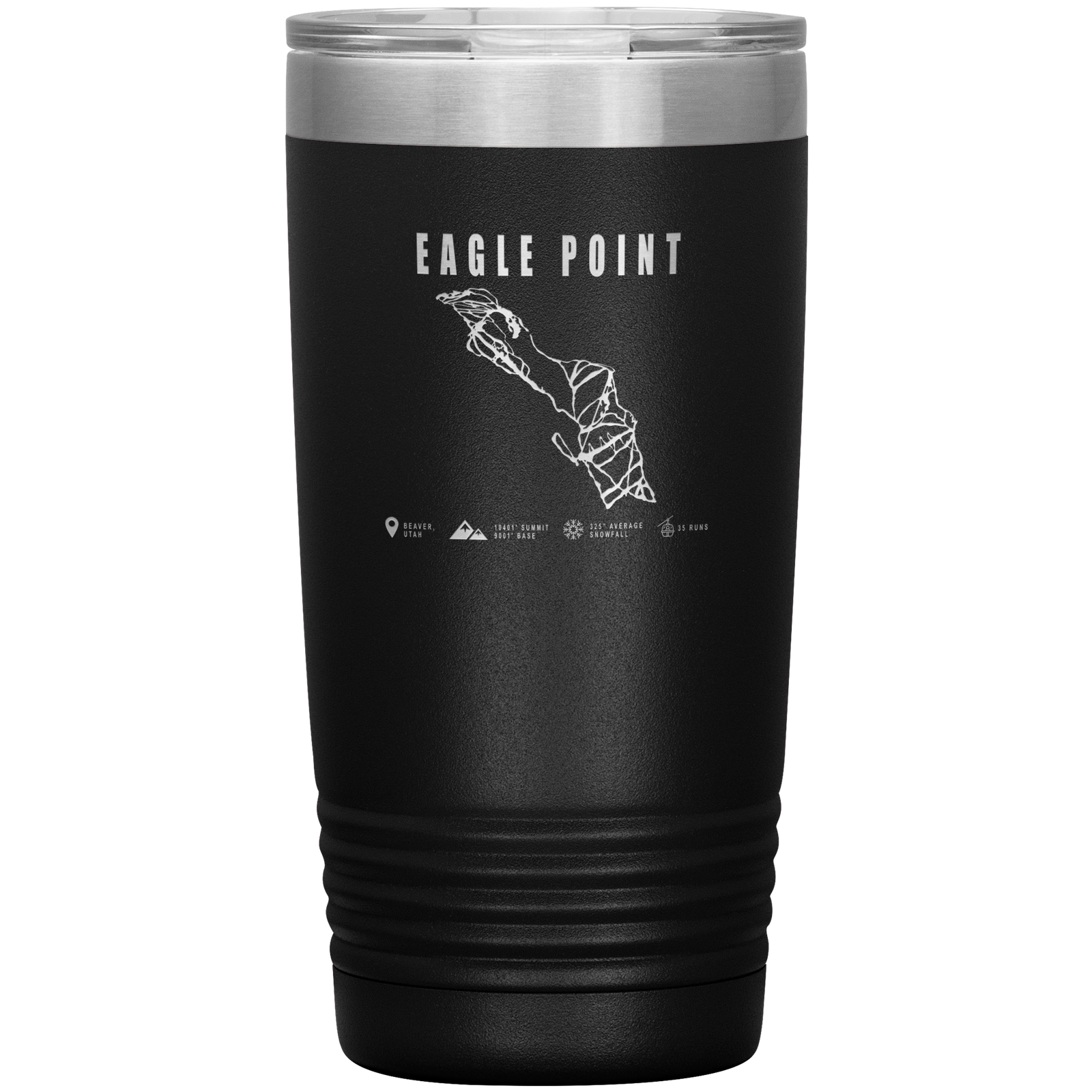 Eagle Point,Utah Ski Trail Map 20oz Tumbler - Powderaddicts