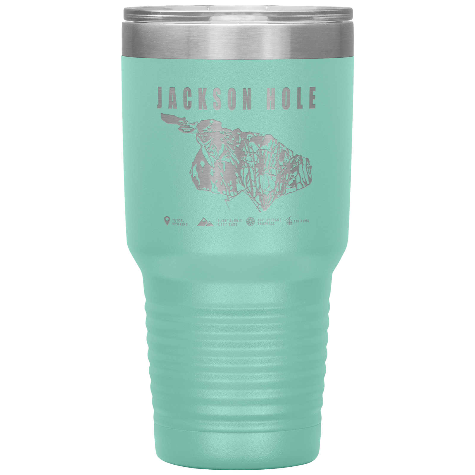 Jackson Hole Wyoming Ski Trail Map 30oz Tumbler - Powderaddicts