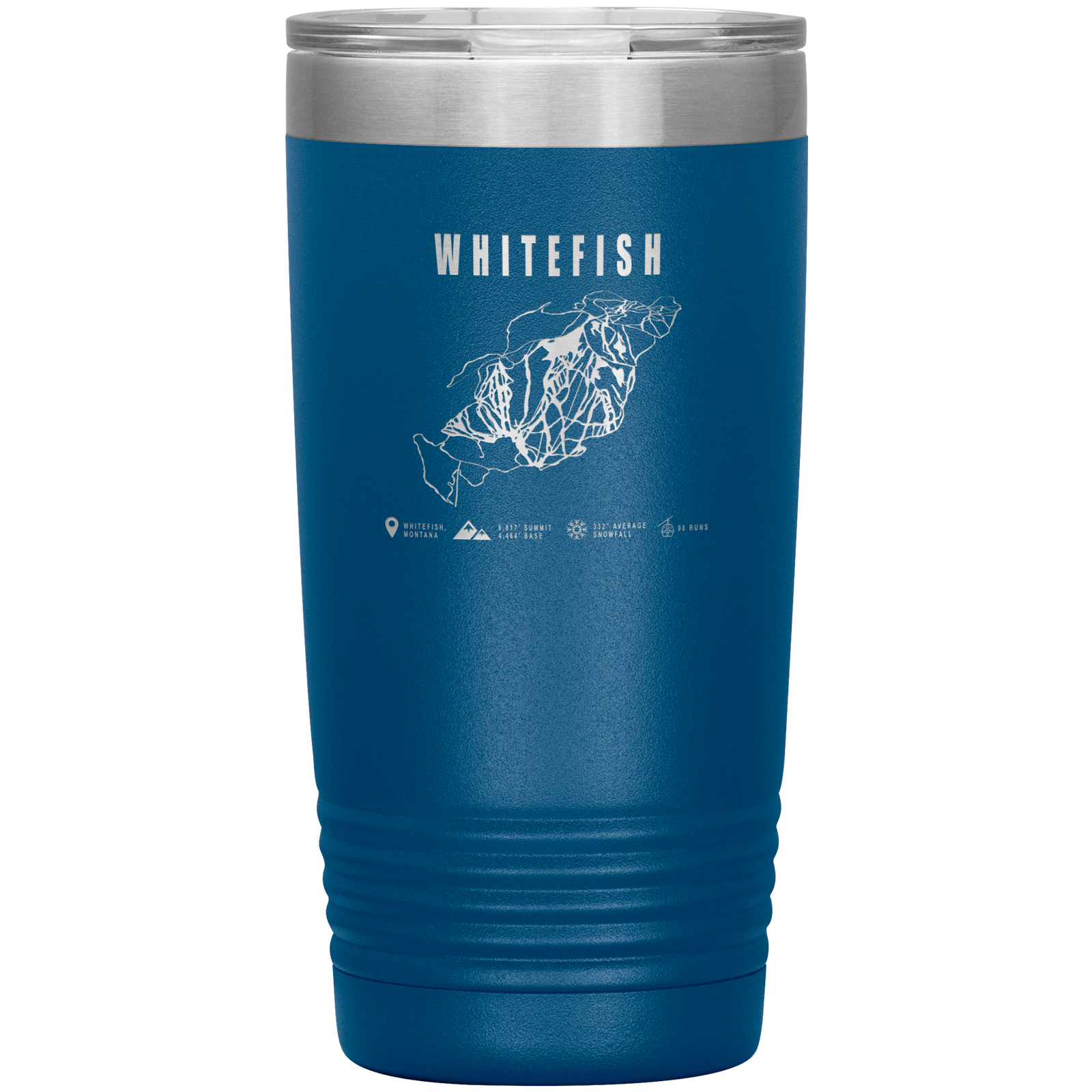 Whitefish Montana Ski Trail Map 20oz Tumbler - Powderaddicts