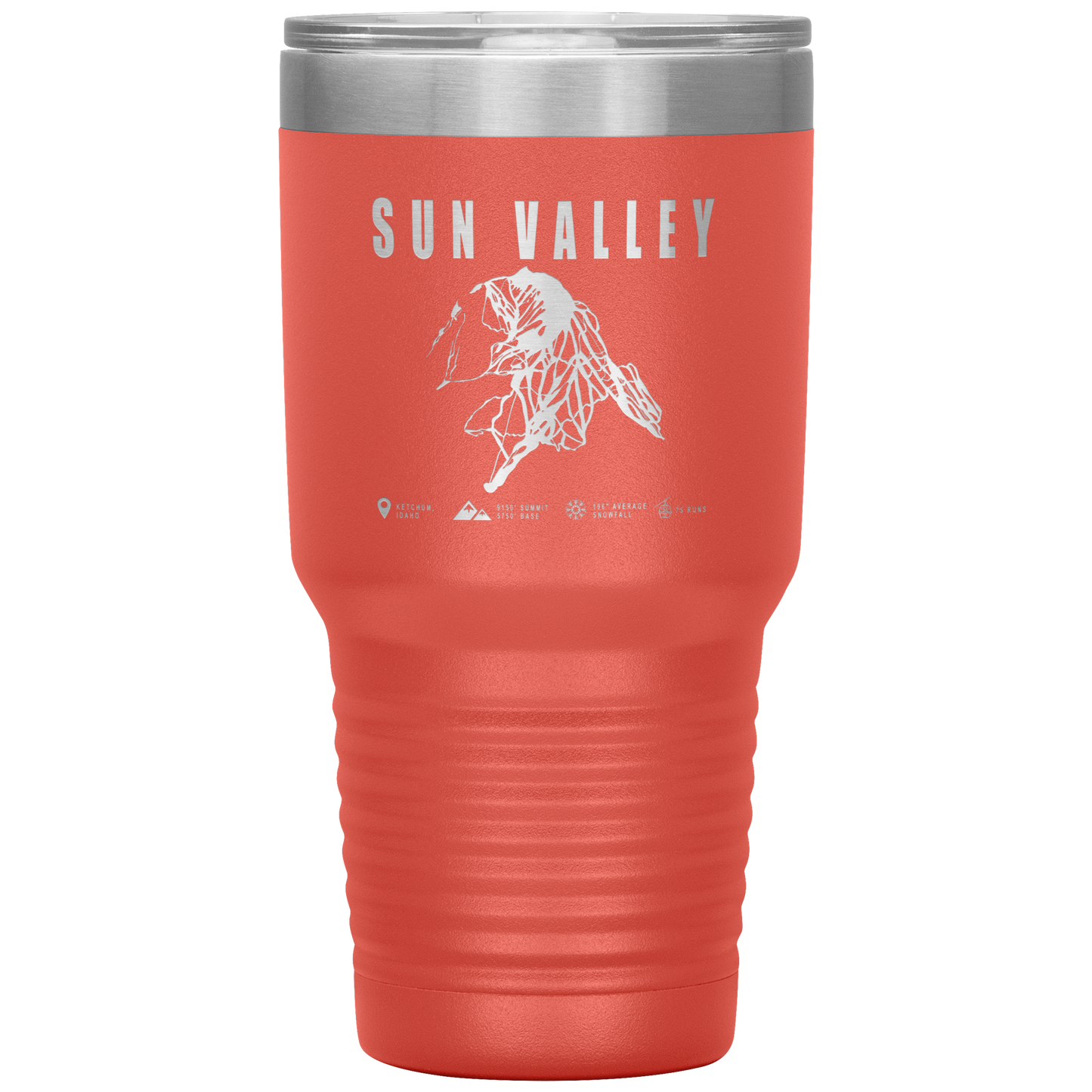 Sun Valley Idaho Ski Trail Map 30oz Tumbler - Powderaddicts