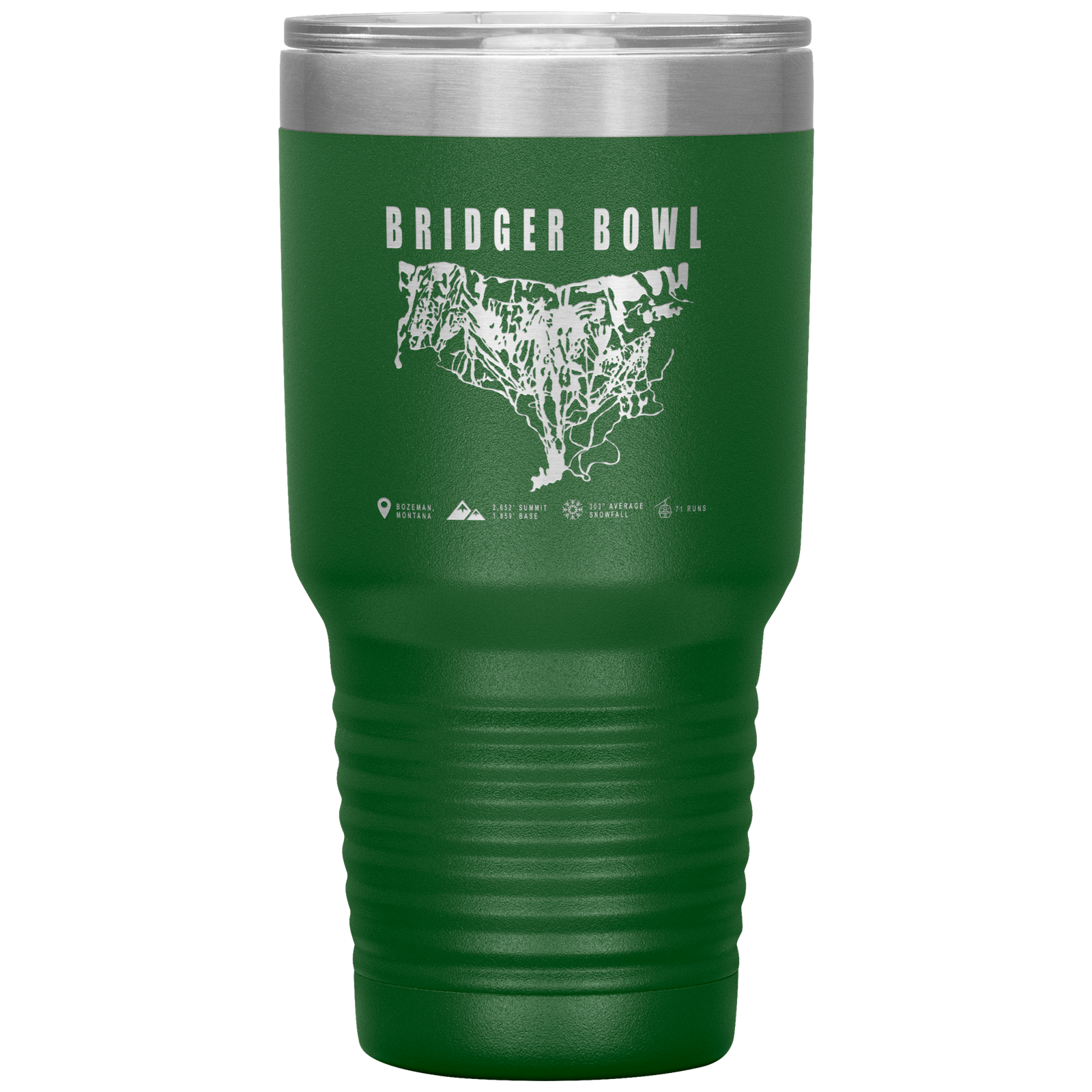 Bridger Bowl Montana Ski Trail Map 30oz Tumbler - Powderaddicts