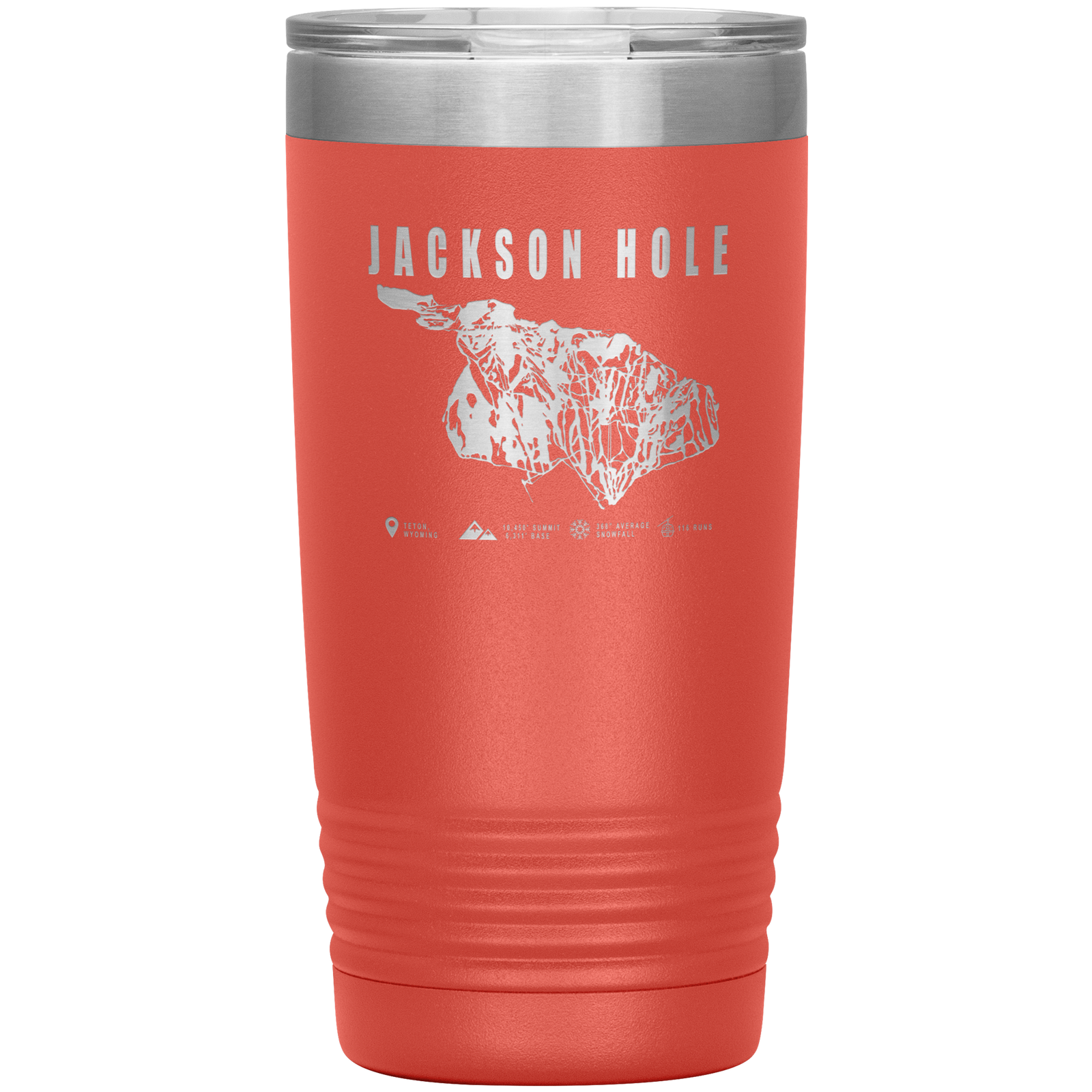 Jackson Hole Wyoming Ski Trail Map 20oz Tumbler - Powderaddicts