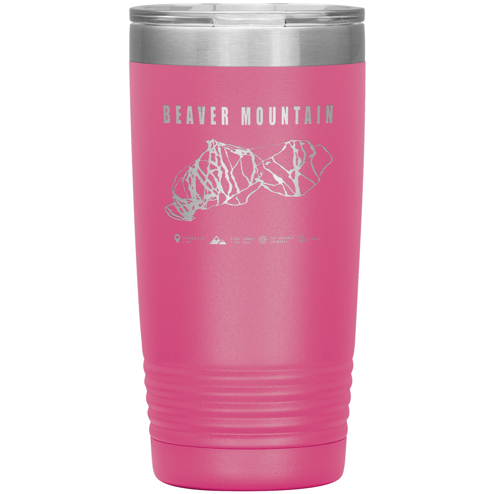 Beaver Mountain,Utah Ski Trail Map 20oz Tumbler - Powderaddicts