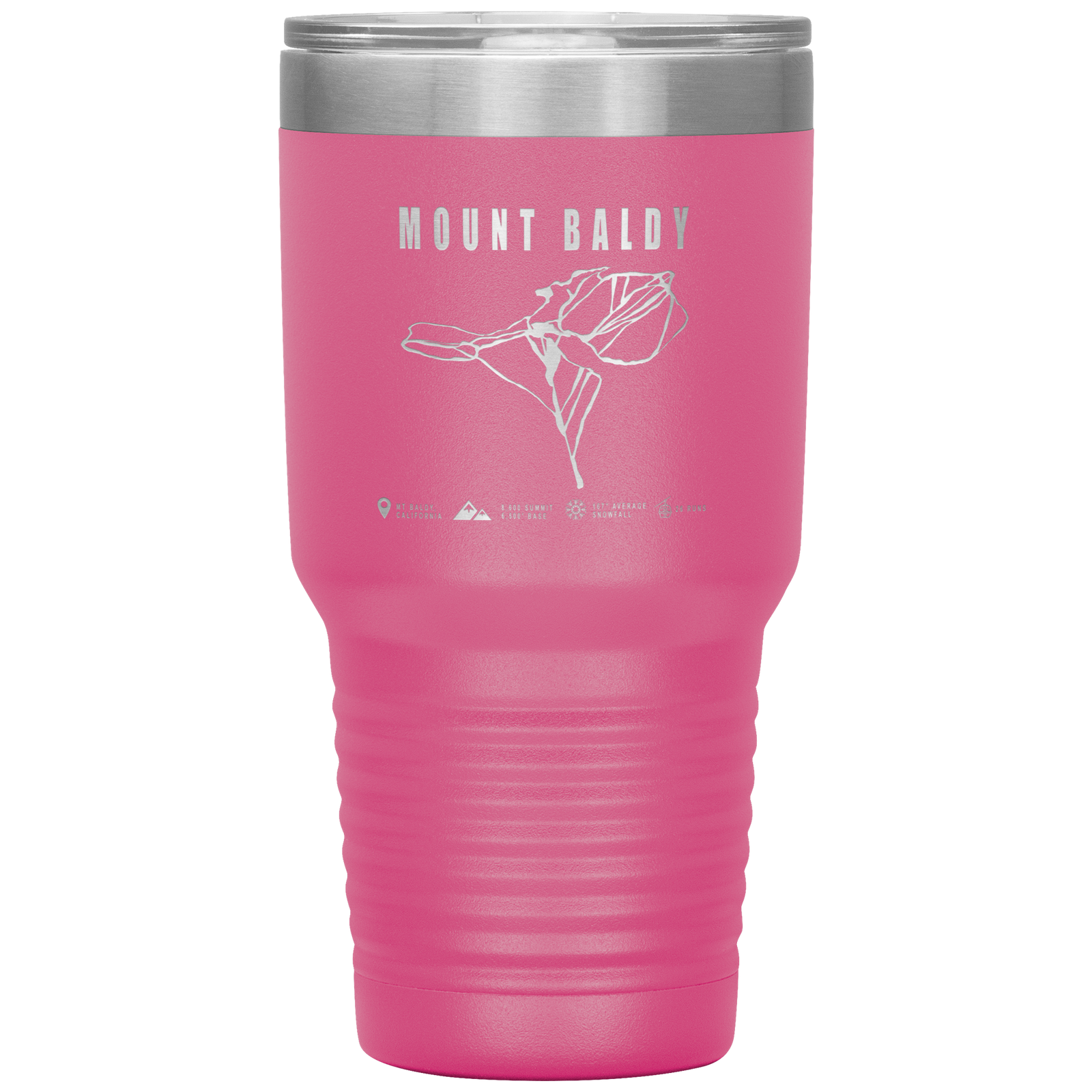 Mount Baldy, California Ski Trail Map 30oz Tumbler - Powderaddicts