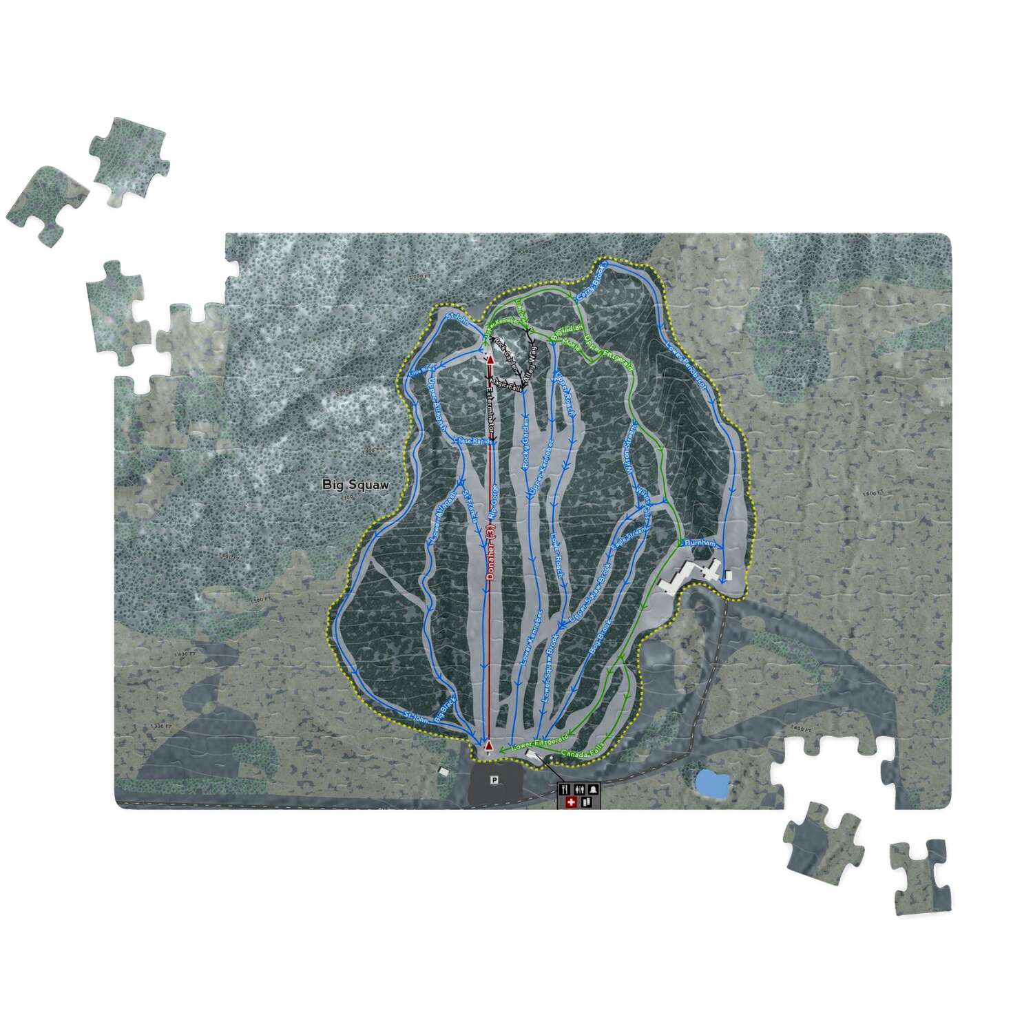 Big Squaw Maine Ski Trail Map Puzzle - Powderaddicts
