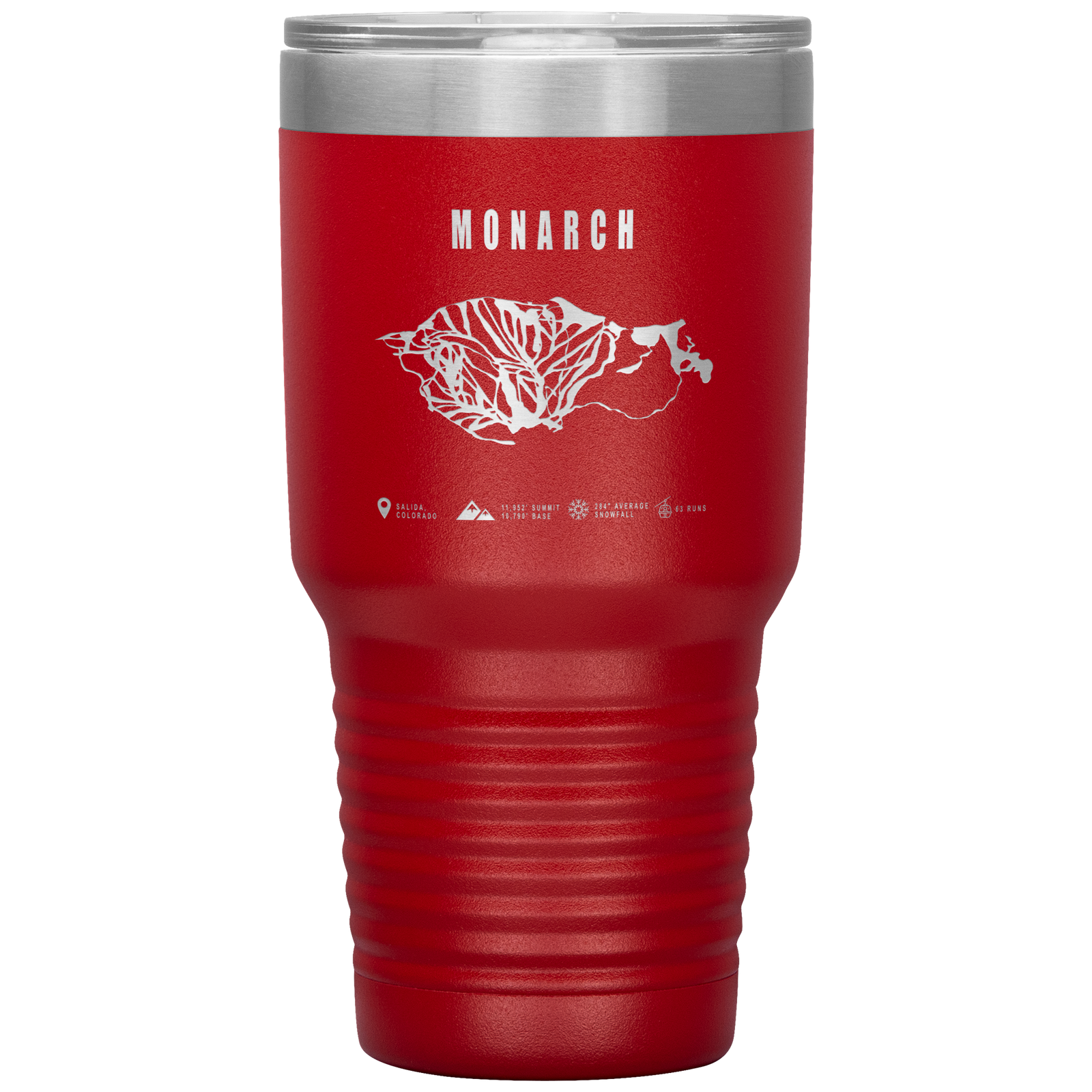 Monarch Colorado Ski Trail Map 30oz Tumbler - Powderaddicts
