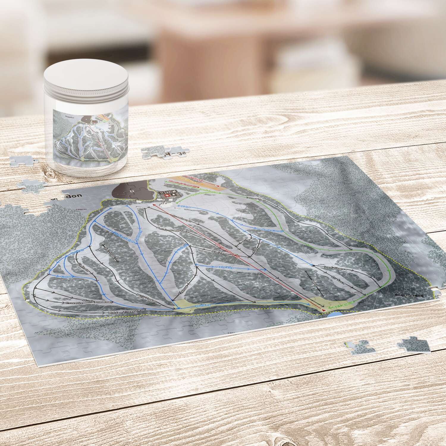 Hogadon Wyoming Ski Trail Map Puzzle - Powderaddicts