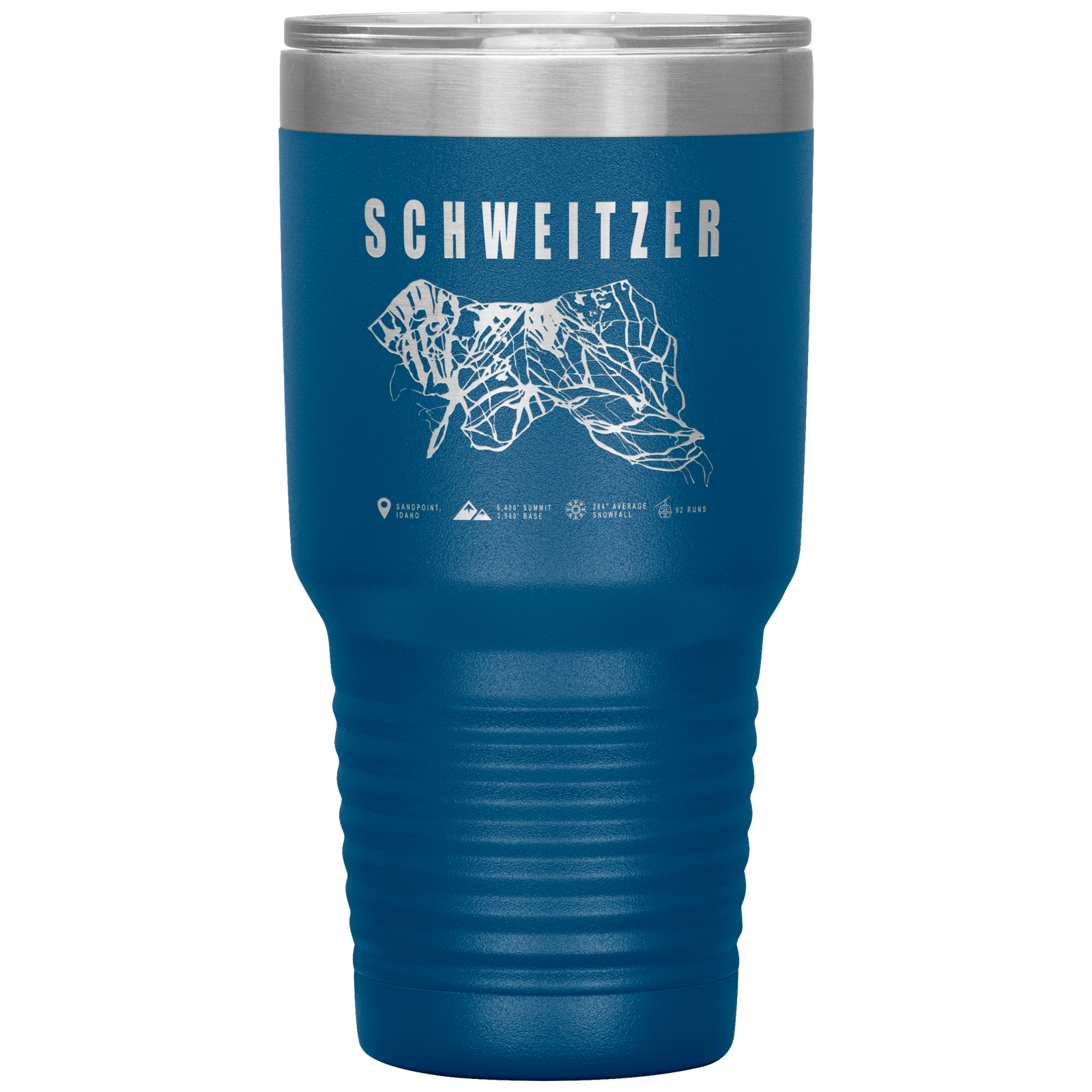 Schweitzer Idaho Ski Trail Map 30oz Tumbler - Powderaddicts