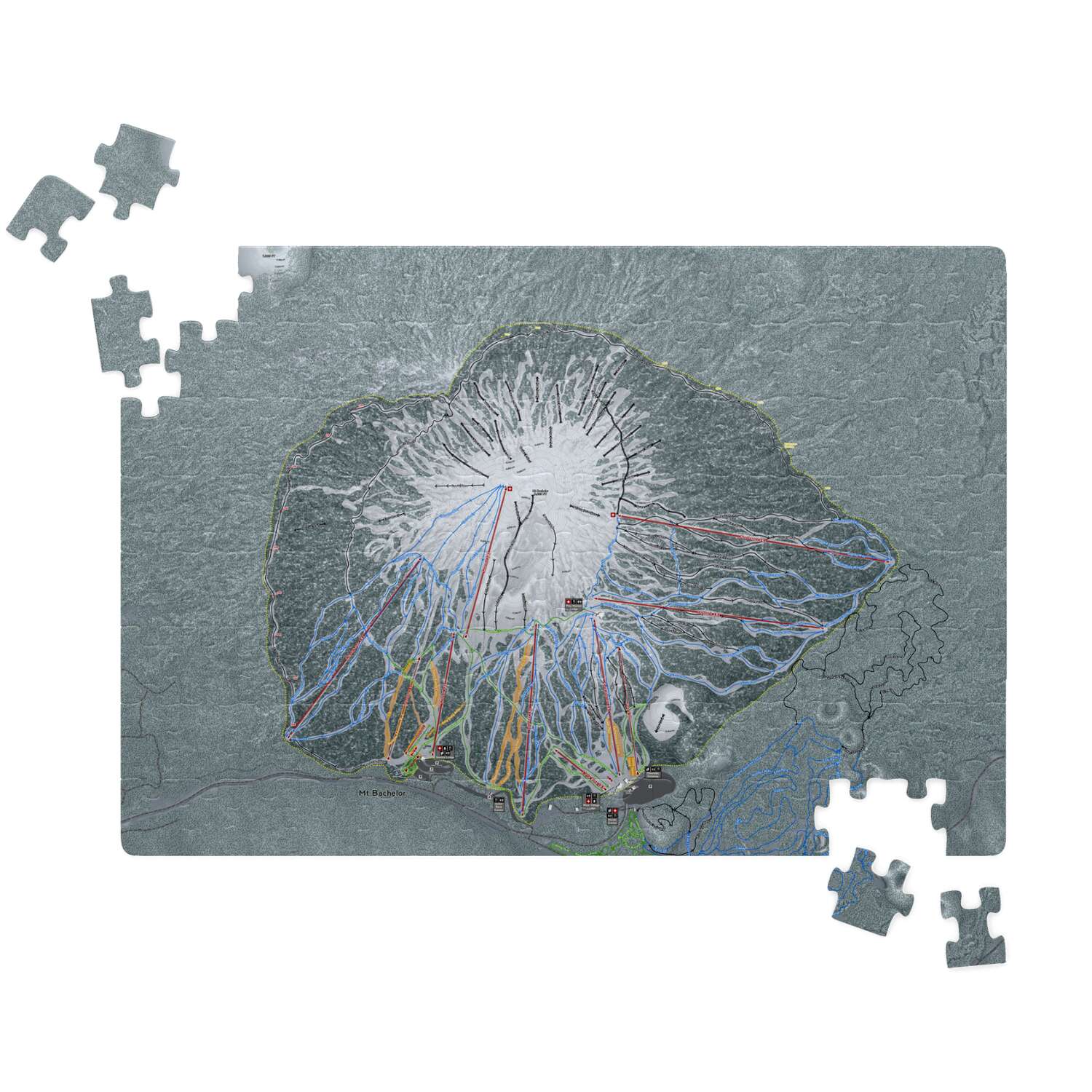 Mt Bachelor Oregon Ski Trail Map Puzzle - Powderaddicts