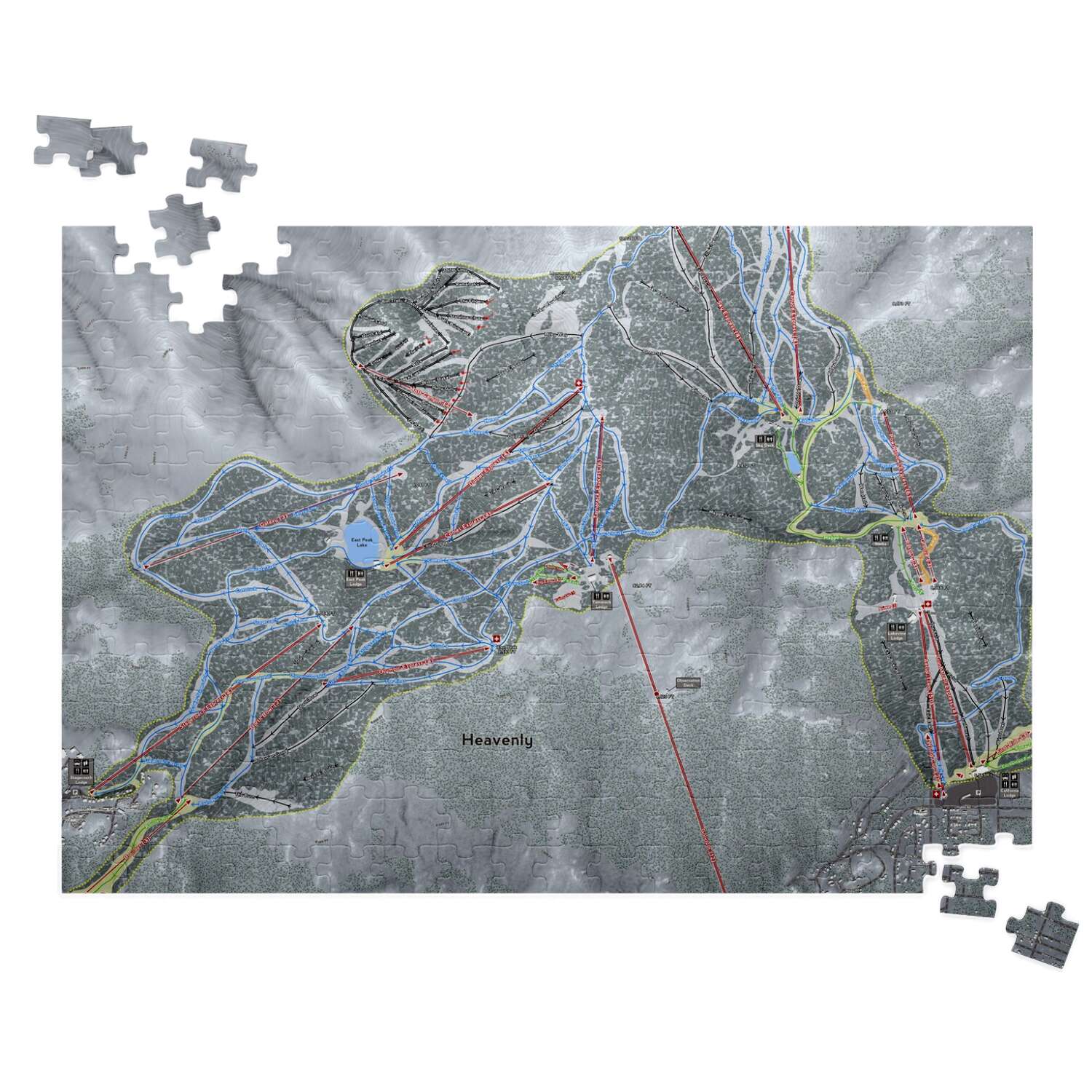 Heavenly Nevada Ski Trail Map Puzzle - Powderaddicts