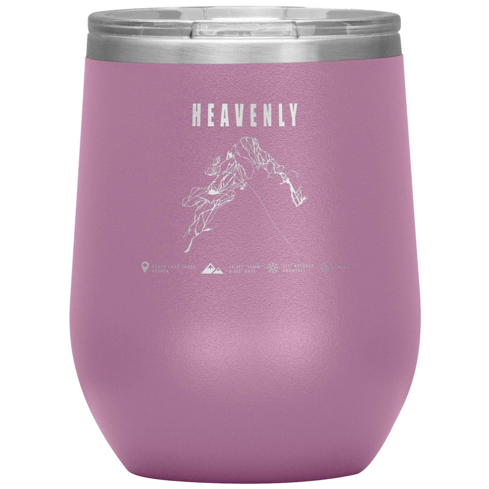 Heavenly, Nevada Ski Trail Map Wine 12oz Tumbler - Powderaddicts