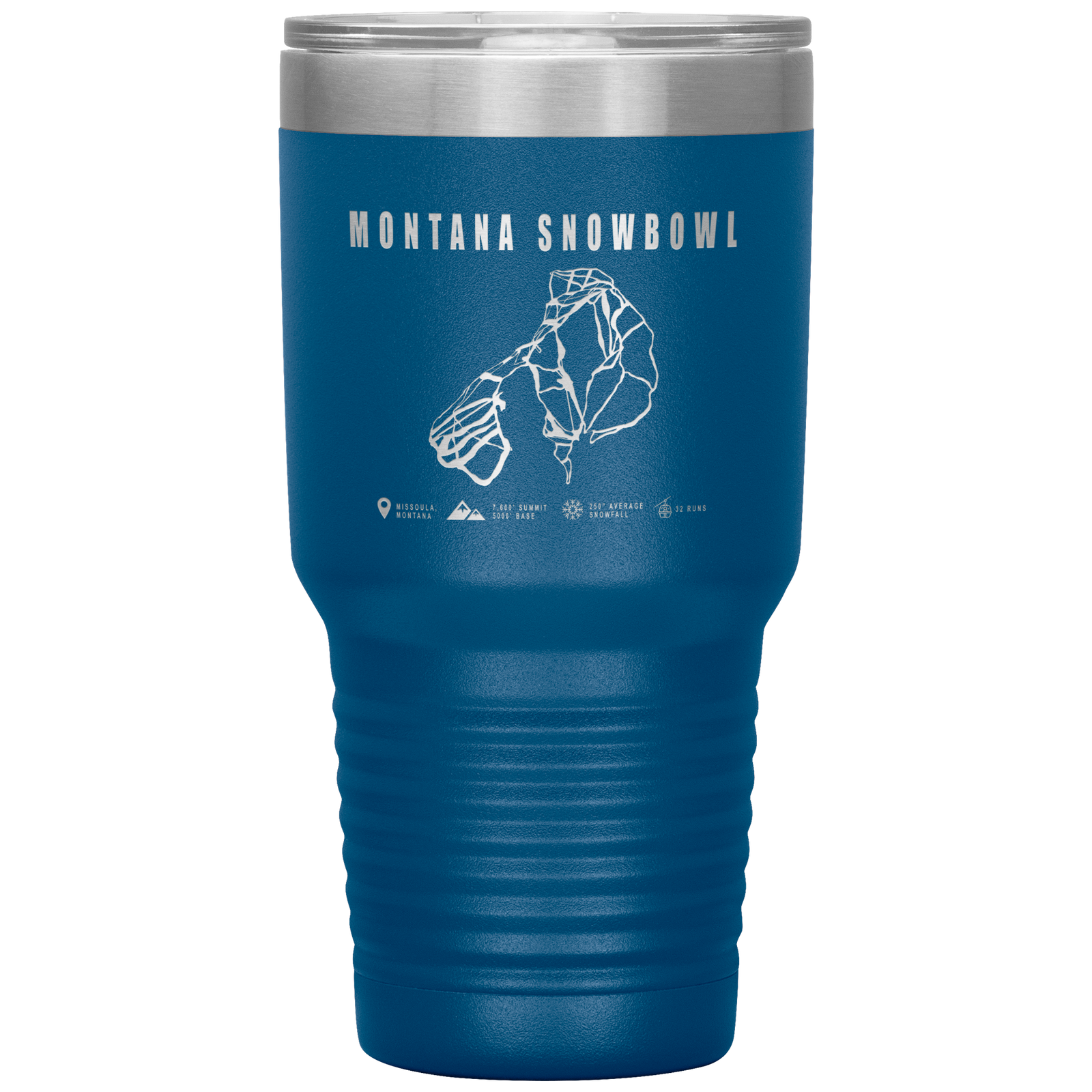 Montana Snowbowl, Montana Ski Trail Map 30oz Tumbler - Powderaddicts