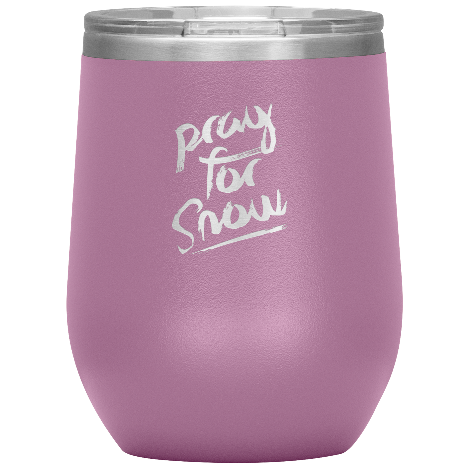 Pray For Snow Back Wine 12oz Tumbler - Powderaddicts