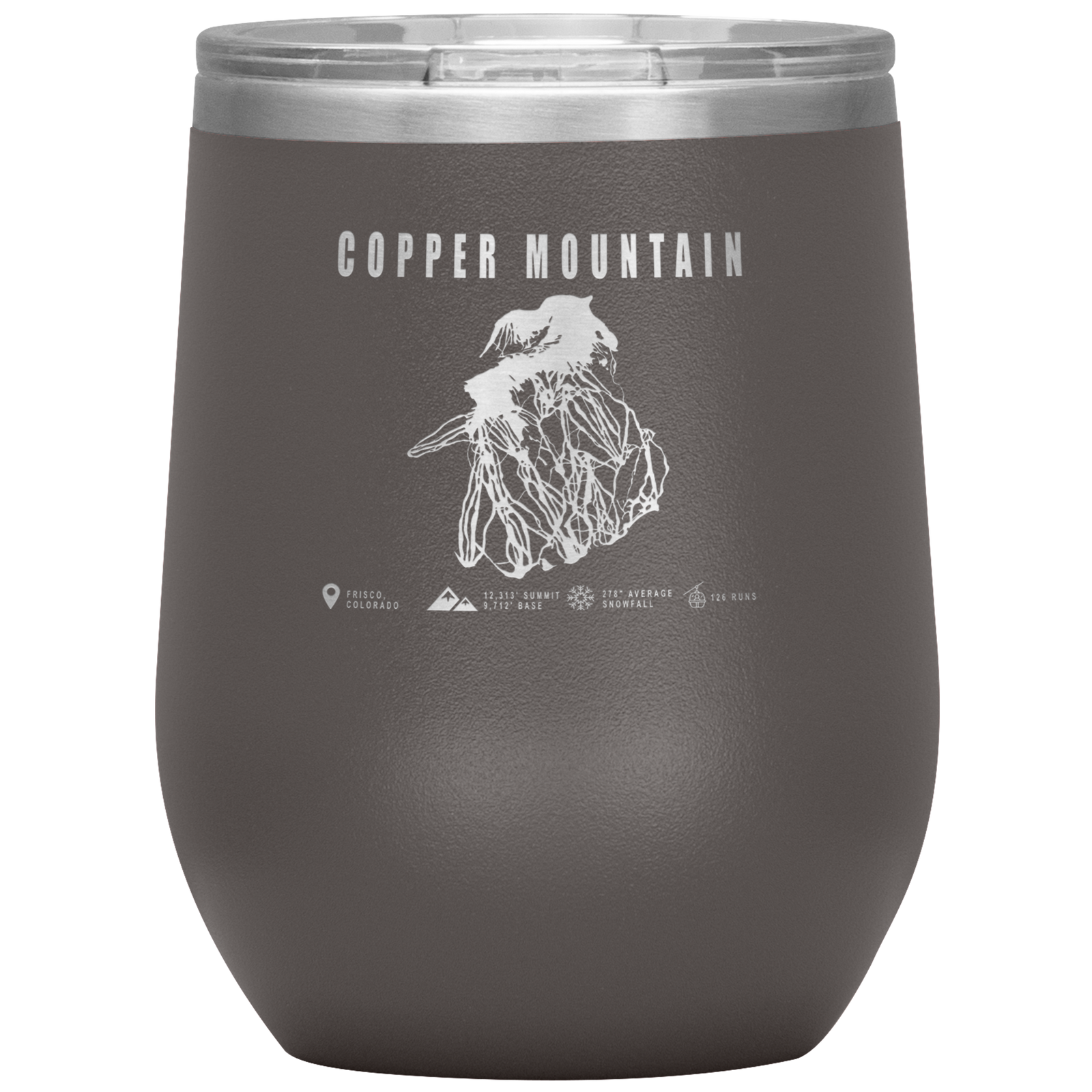 Copper Mountain Colorado Ski Trail Map Wine 12oz Tumbler - Powderaddicts