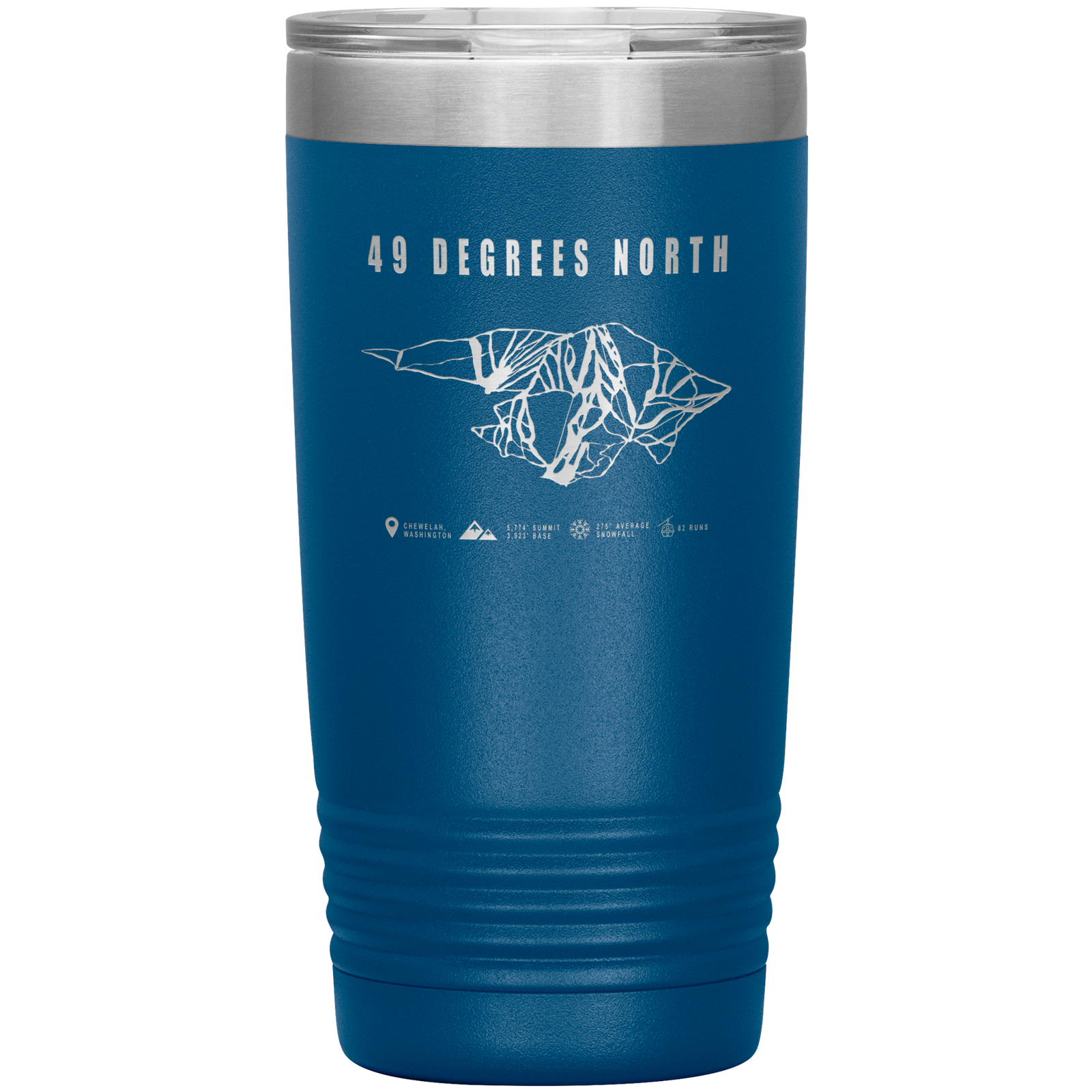 49 Degrees North, Washington Ski Trail Map 20oz Tumbler - Powderaddicts