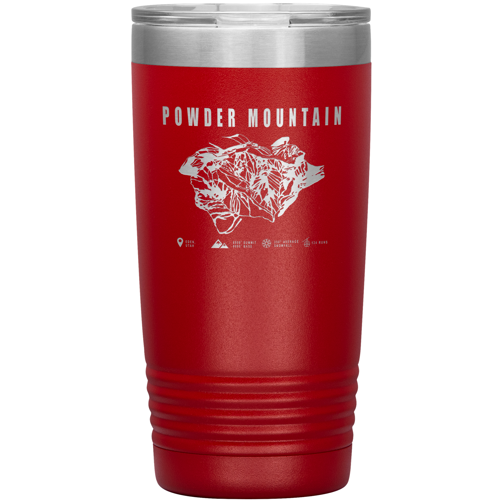 Powder Mountain,Utah Ski Trail Map 20oz Tumbler - Powderaddicts