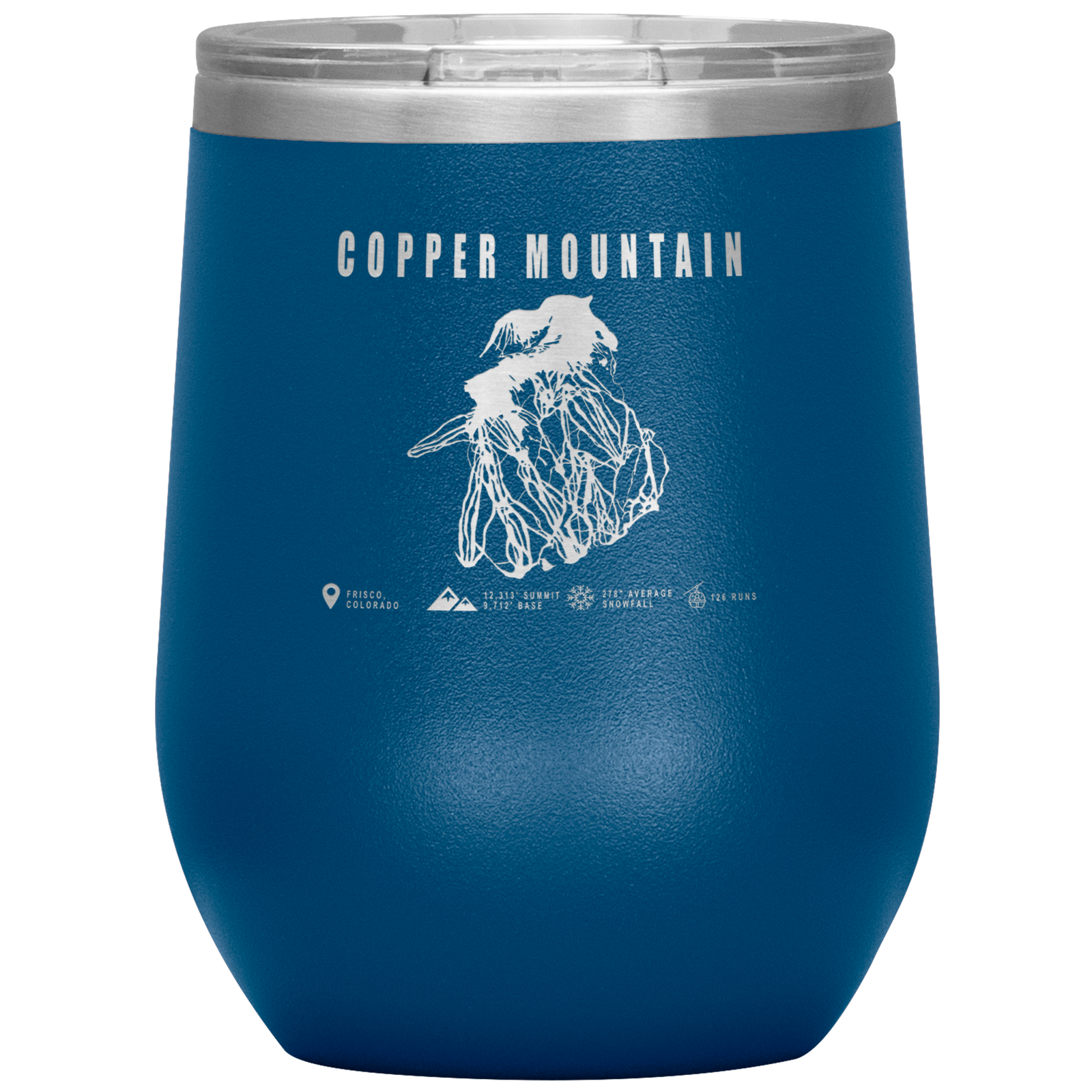 Copper Mountain Colorado Ski Trail Map Wine 12oz Tumbler - Powderaddicts