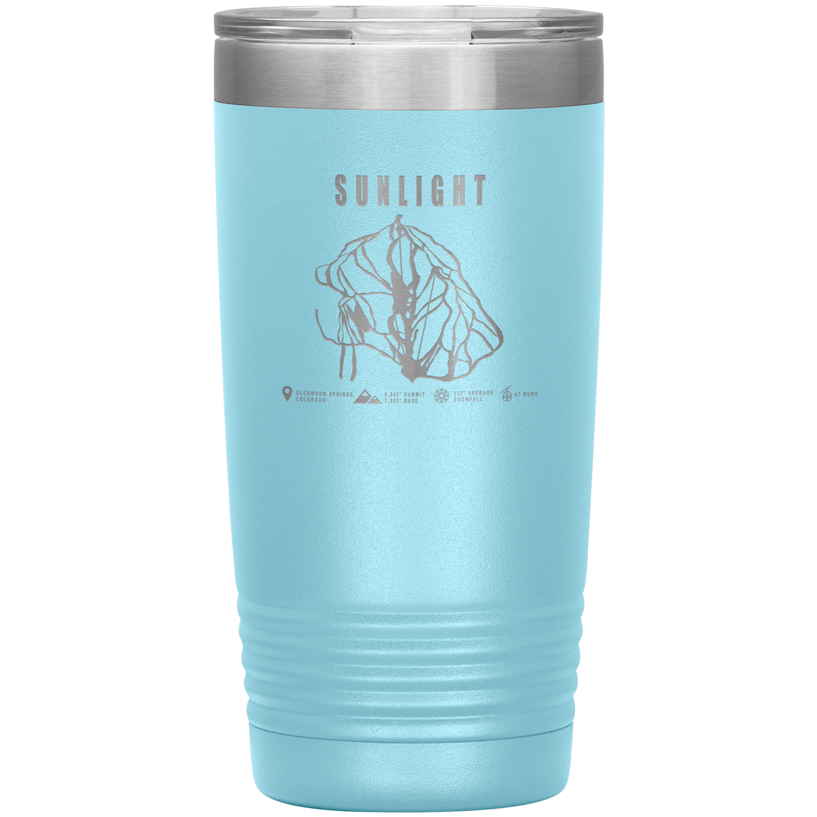 Sunlight Colorado Ski Trail Map 20oz Tumbler - Powderaddicts