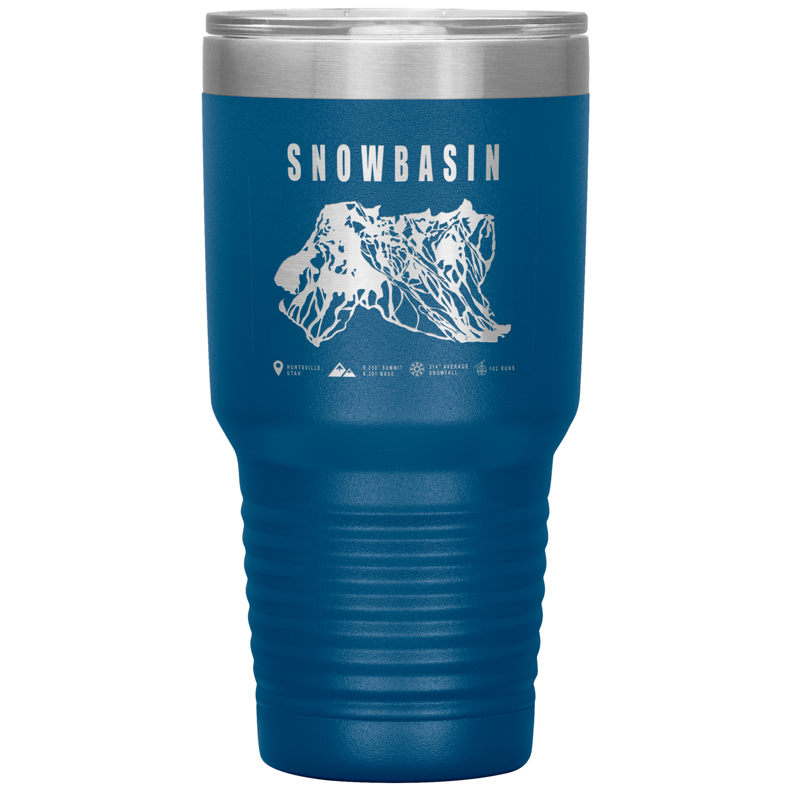 Snowbasin, Utah Ski Trail Map - 30oz Tumbler - Powderaddicts