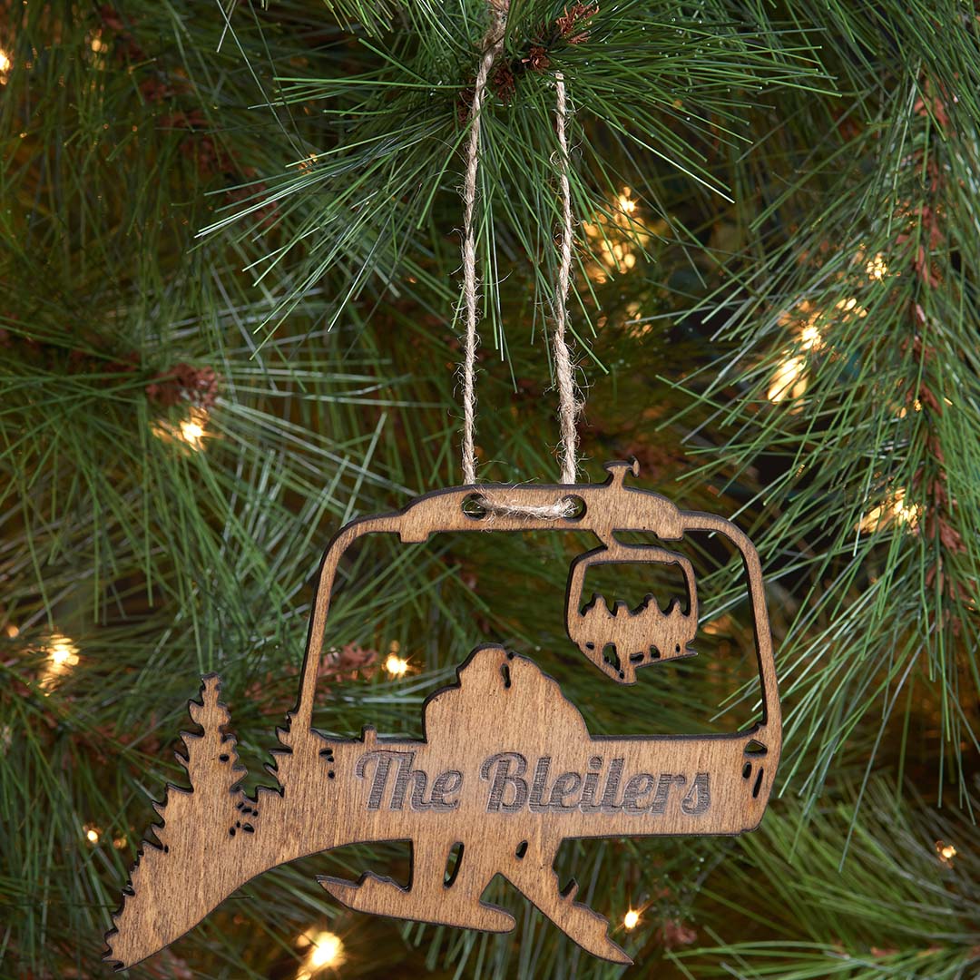 PERSONALIZED Chairlift Snowboard Family Christmas Ornament (๐บ๐ธ Made In The USA) - Powderaddicts
