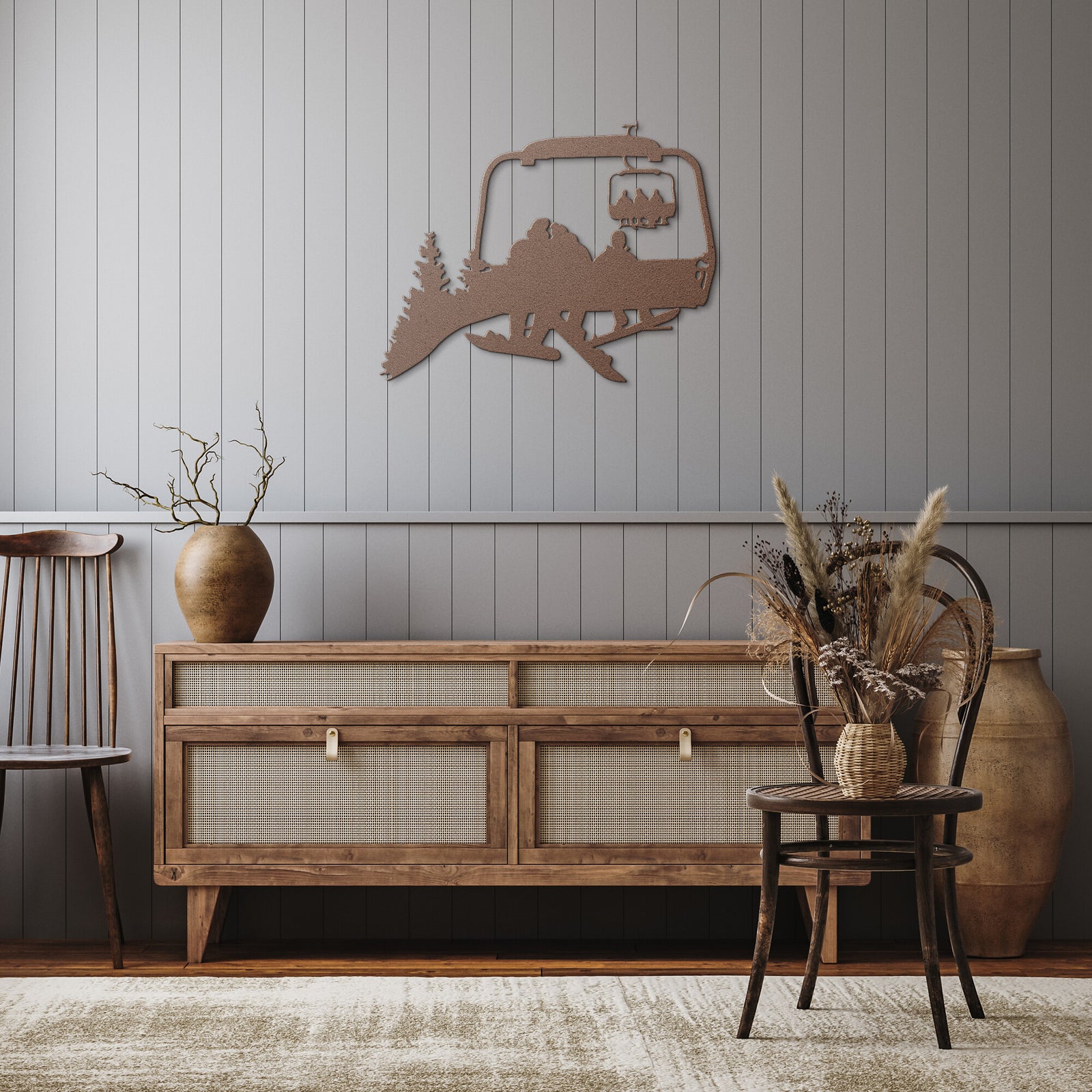 PERSONALIZED CHAIRLIFT SNOWBOARD FAMILY METAL WALL ART, 2 SNOWBOARDING PARENTS 1 SNOWBOARDING CHILD (🇺🇸 MADE IN THE USA)