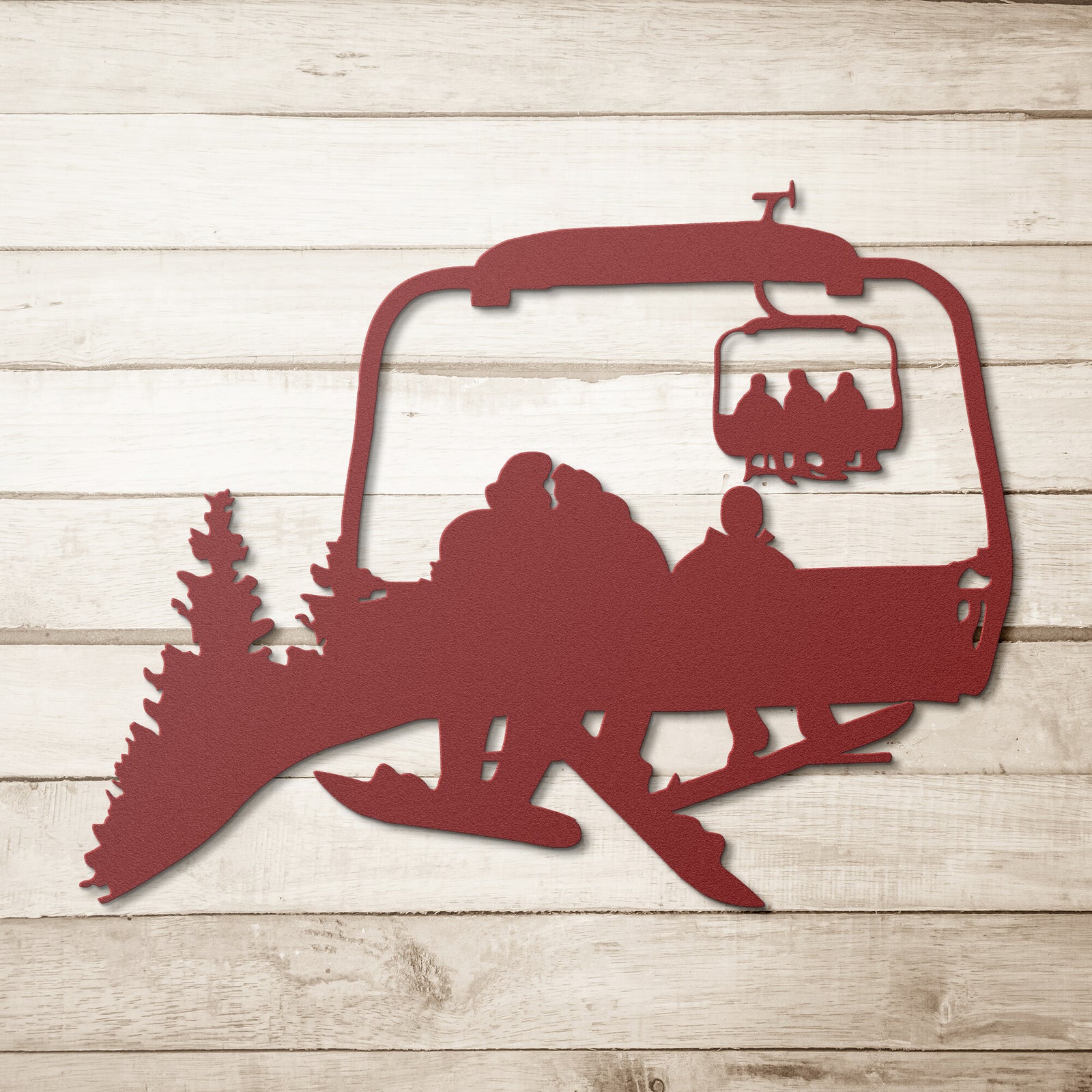 PERSONALIZED CHAIRLIFT SNOWBOARD FAMILY METAL WALL ART, 2 SNOWBOARDING PARENTS 1 SNOWBOARDING CHILD (🇺🇸 MADE IN THE USA)