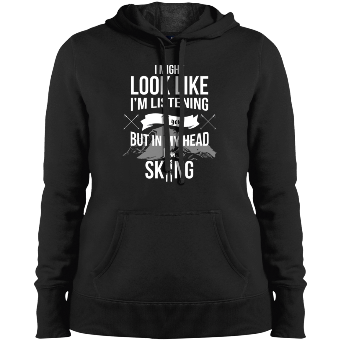 Skiing Ladies' Pullover Hooded Sweatshirt - Powderaddicts