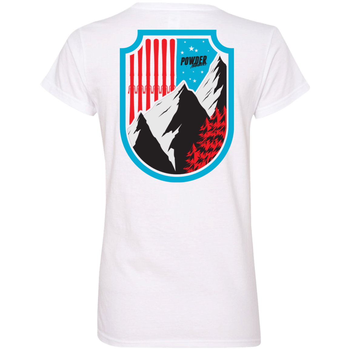 Ski Flag Ladies Tees and V-Neck - Powderaddicts