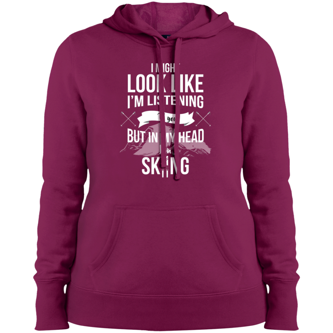 Skiing Ladies' Pullover Hooded Sweatshirt - Powderaddicts