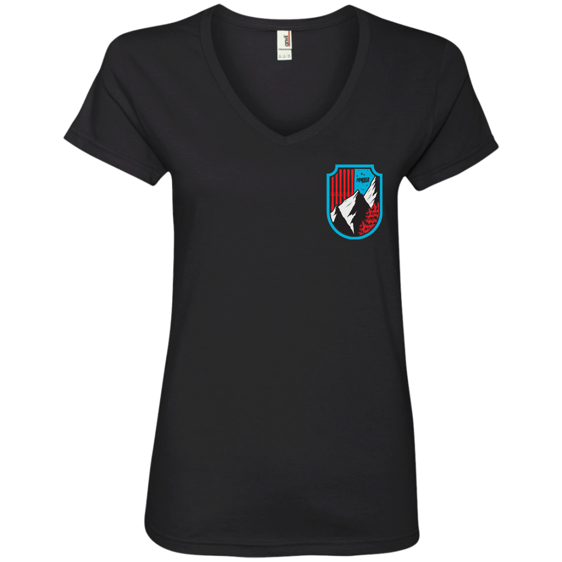 Ski Flag Ladies Tees and V-Neck - Powderaddicts