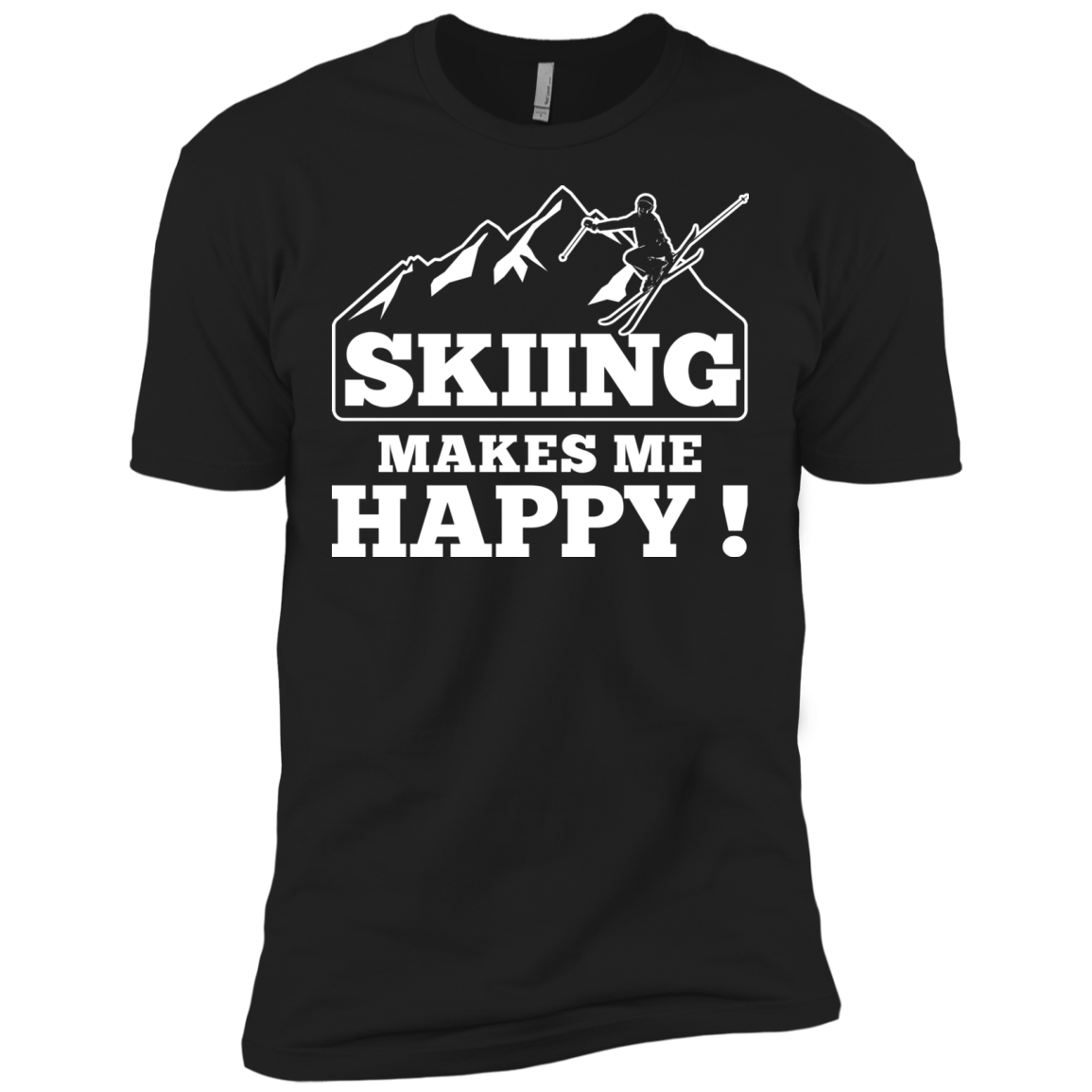 Skiing Makes Me Happy Men's Tees - Powderaddicts