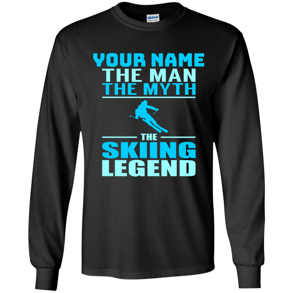 Personalized The Man The Myth The Skiing Legend Long Sleeves - Powderaddicts
