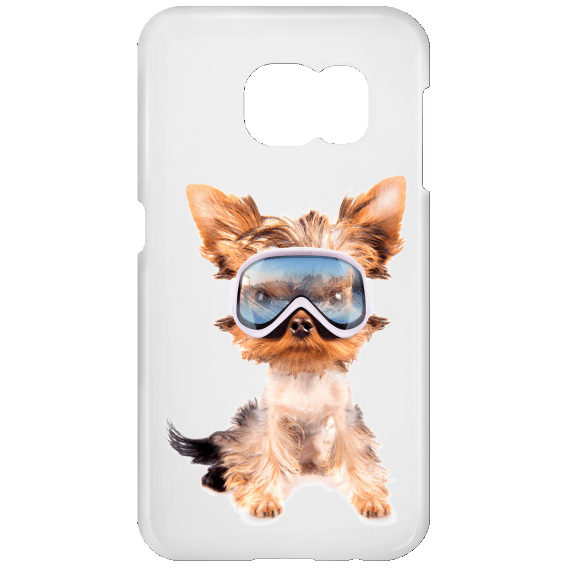 Yorkie Skier Full Phone Cases - Powderaddicts