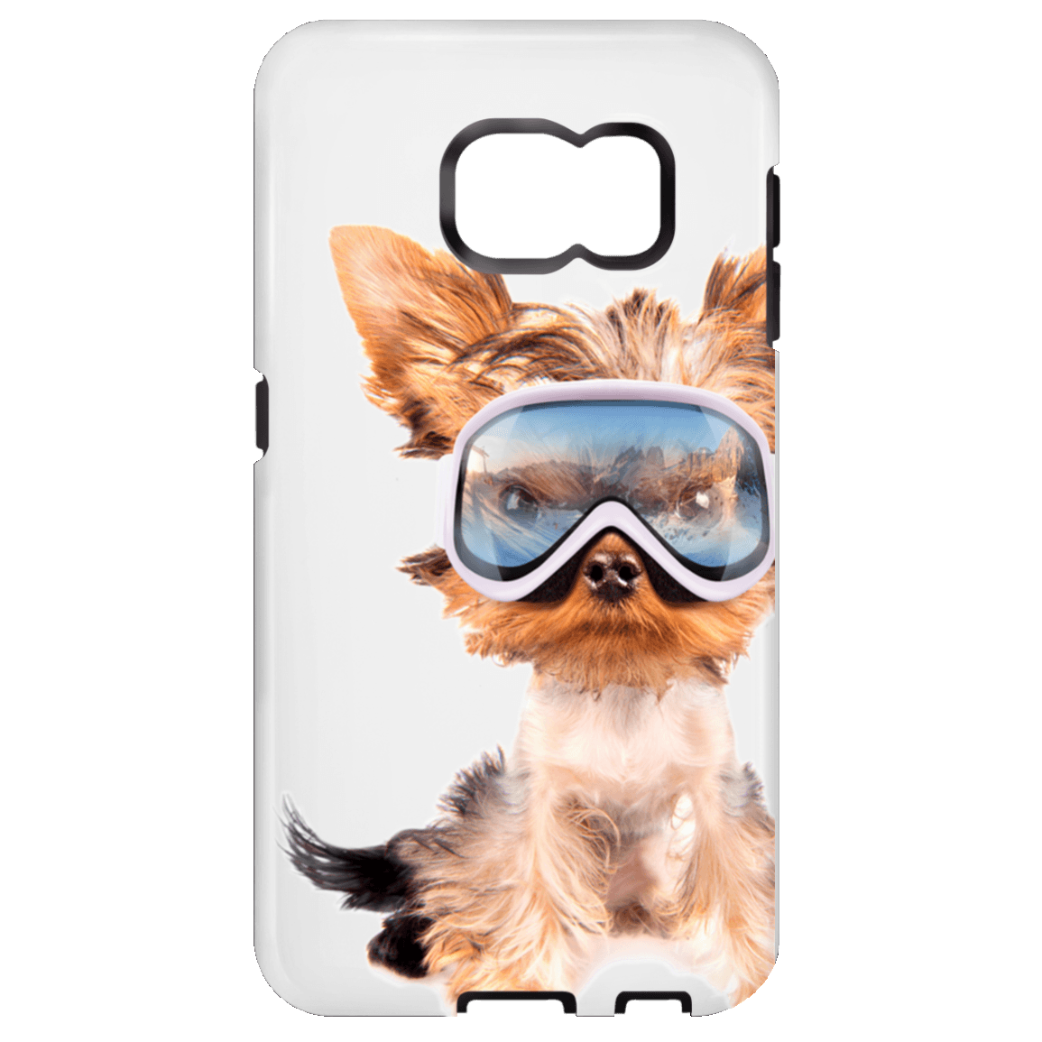 Yorkie Skier Phone Cases - Powderaddicts