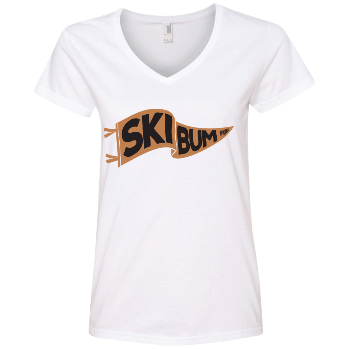 Ski Bum Ladies Tees and V-Neck - Powderaddicts