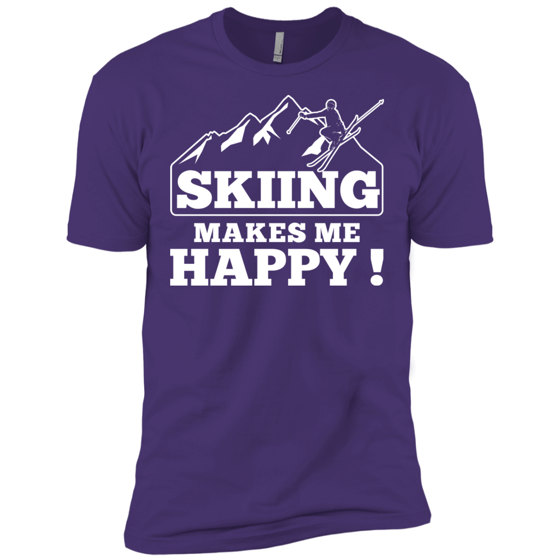 Skiing Makes Me Happy Men's Tees - Powderaddicts
