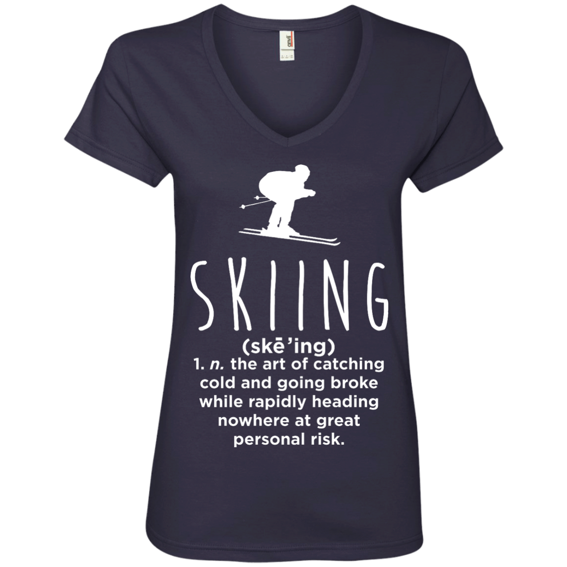 Skiing Definition Ladies Tees - Powderaddicts