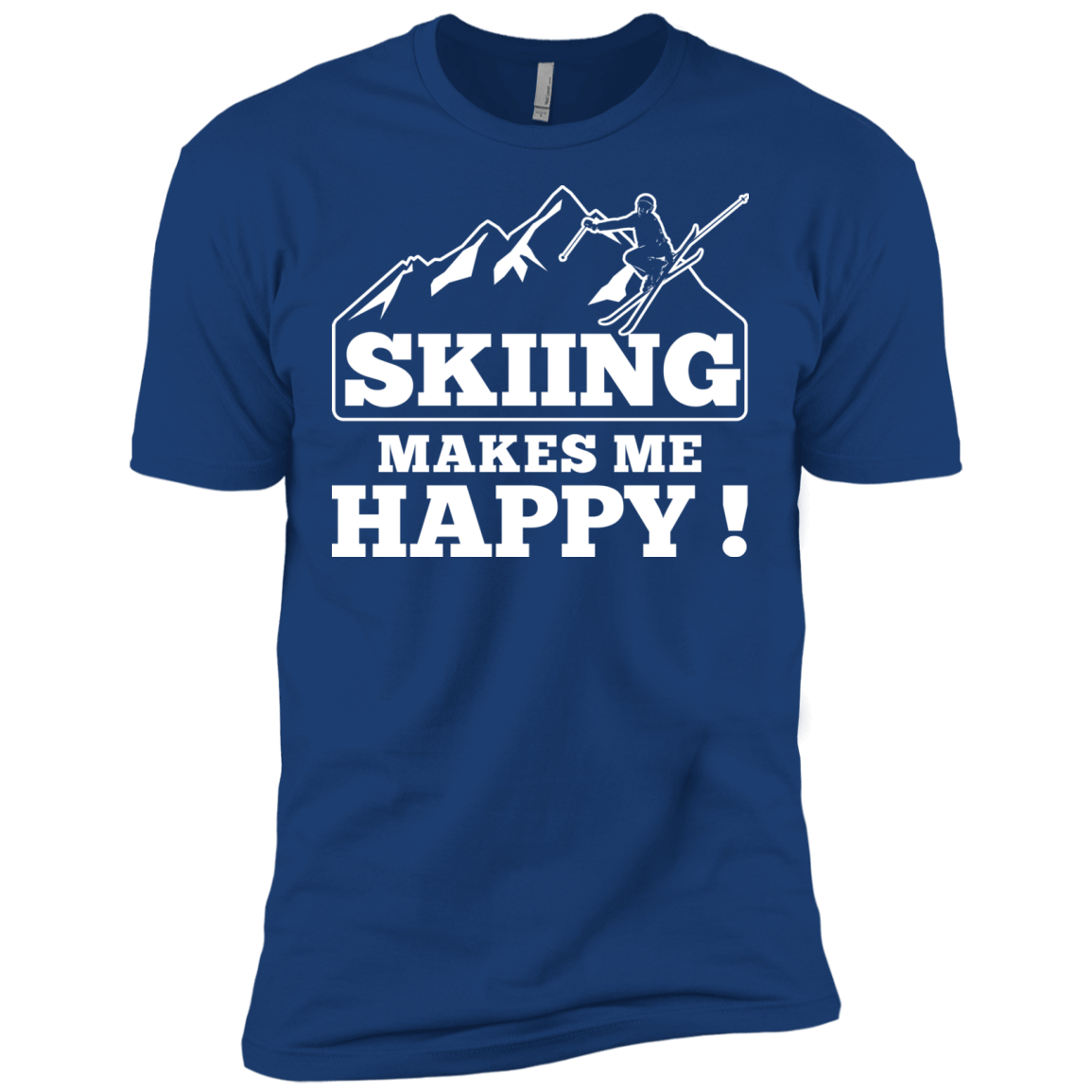 Skiing Makes Me Happy Men's Tees - Powderaddicts