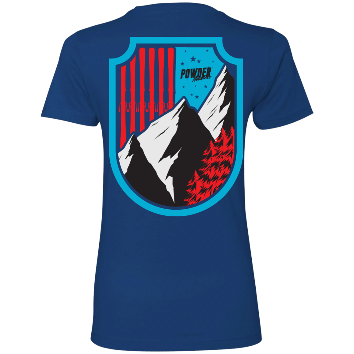 Ski Flag Ladies Tees and V-Neck - Powderaddicts