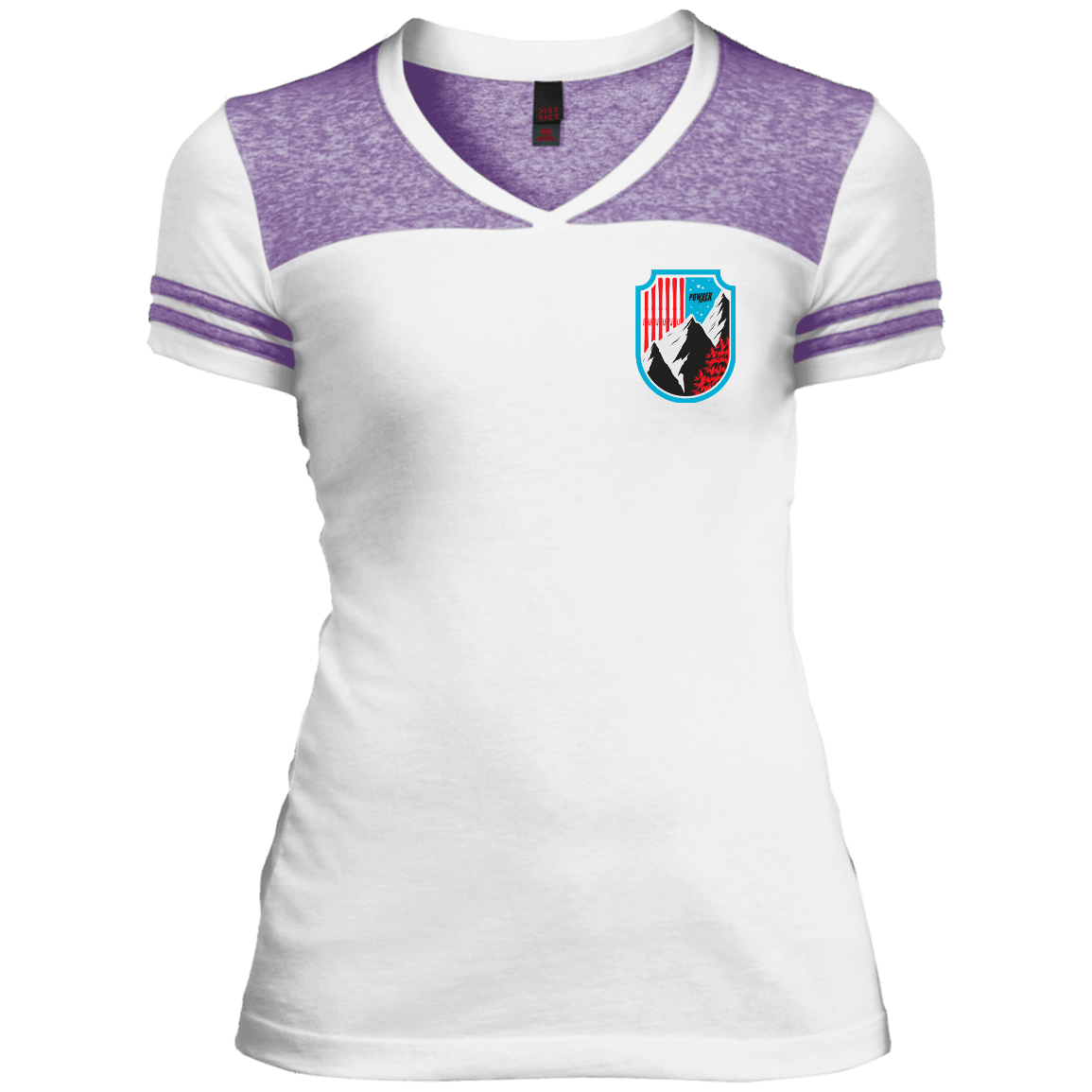 Ski Flag Ladies Tees and V-Neck - Powderaddicts