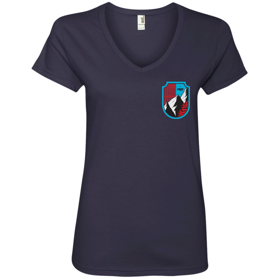 Ski Flag Ladies Tees and V-Neck - Powderaddicts