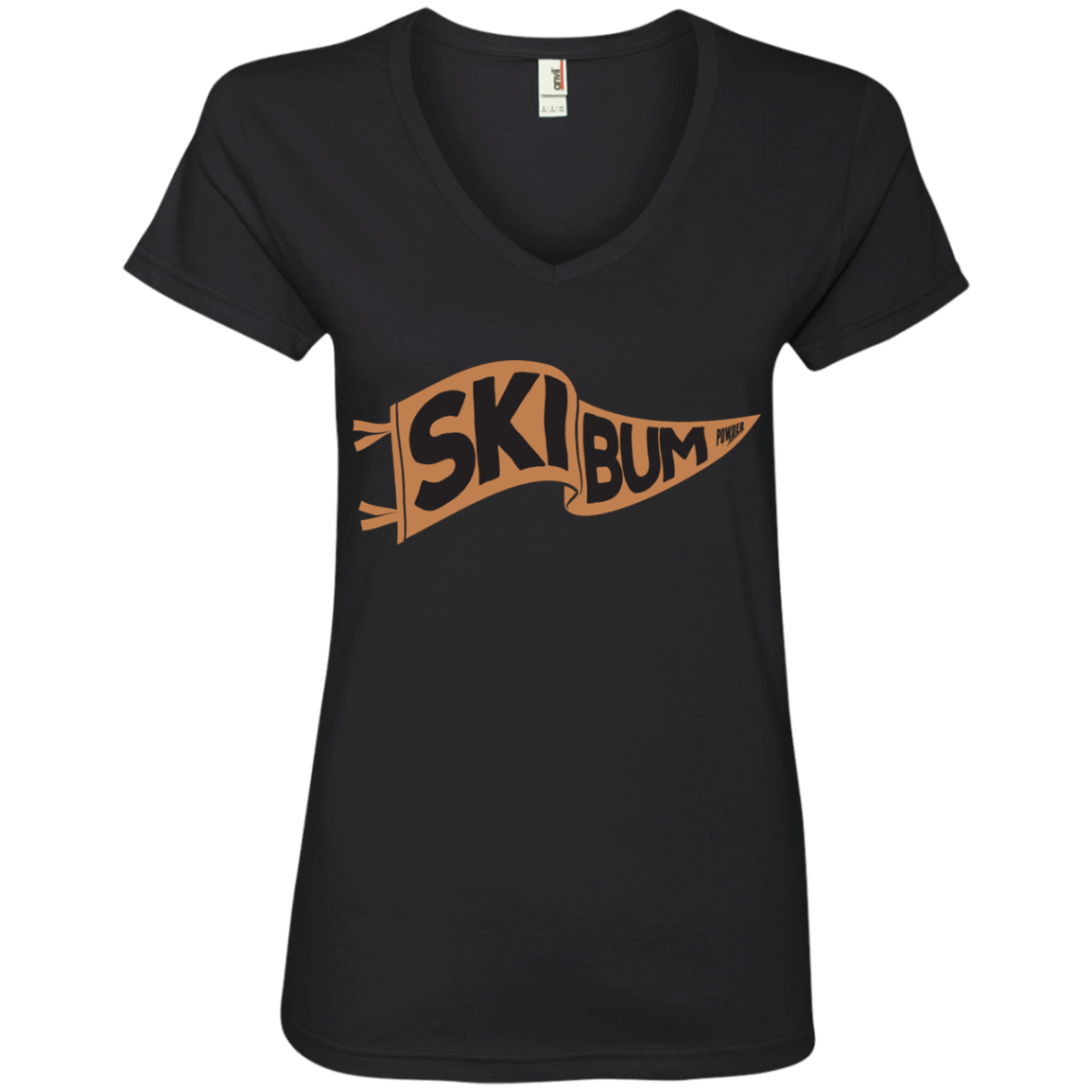 Ski Bum Ladies Tees and V-Neck - Powderaddicts
