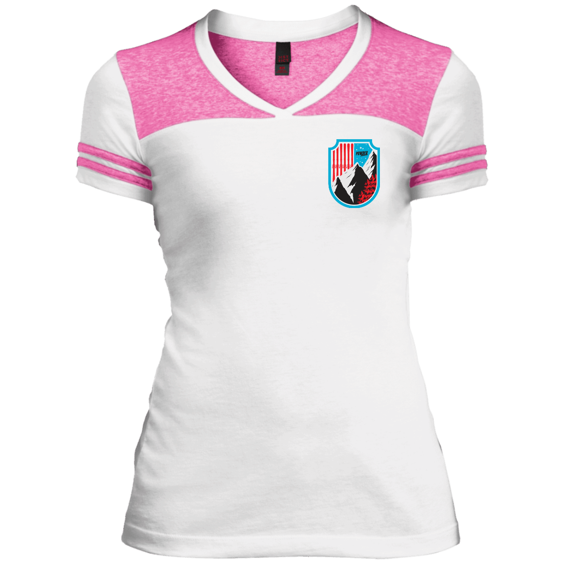 Ski Flag Ladies Tees and V-Neck - Powderaddicts